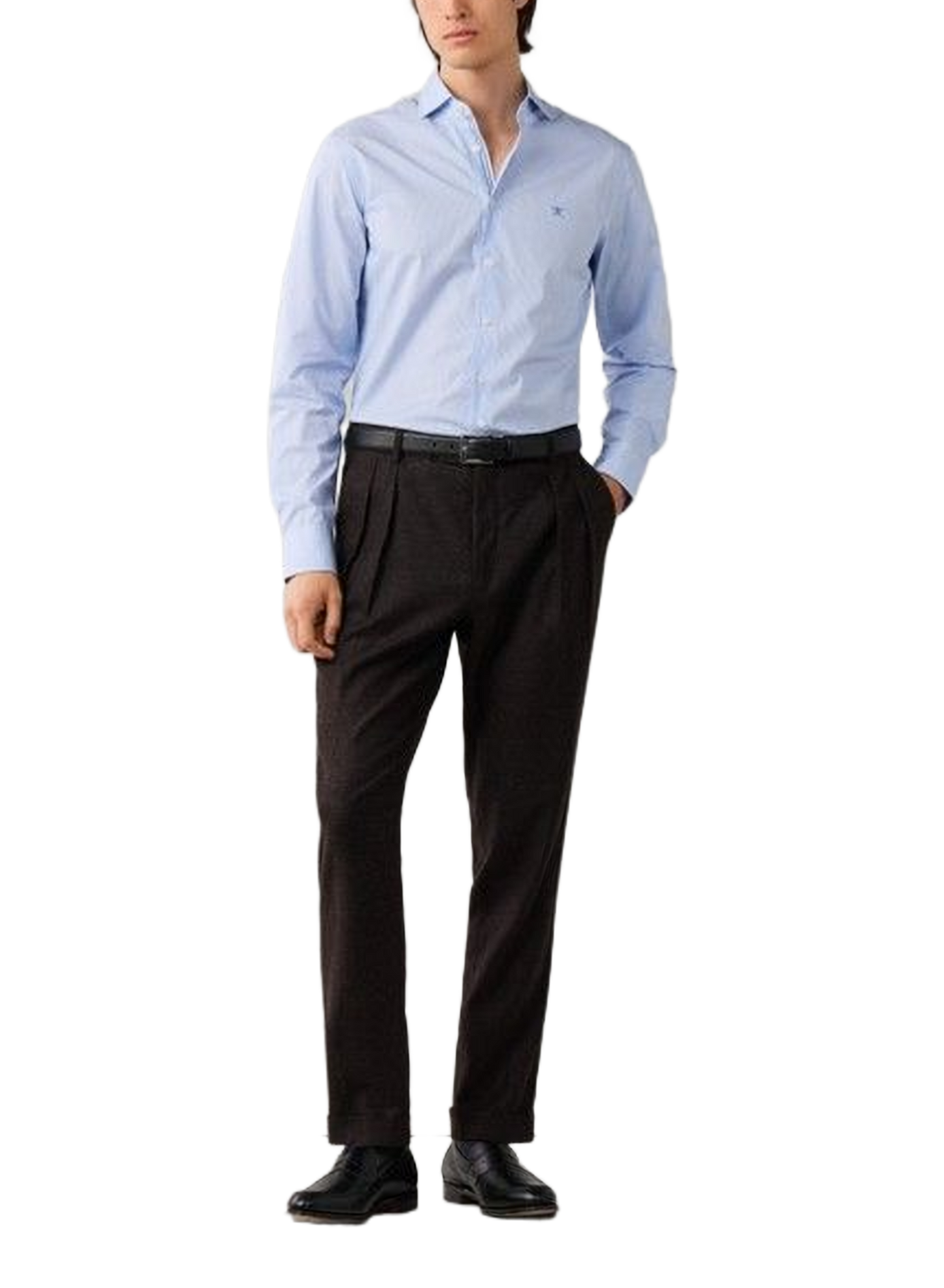 Pantalon à pinces droit uni HACKETT Marron