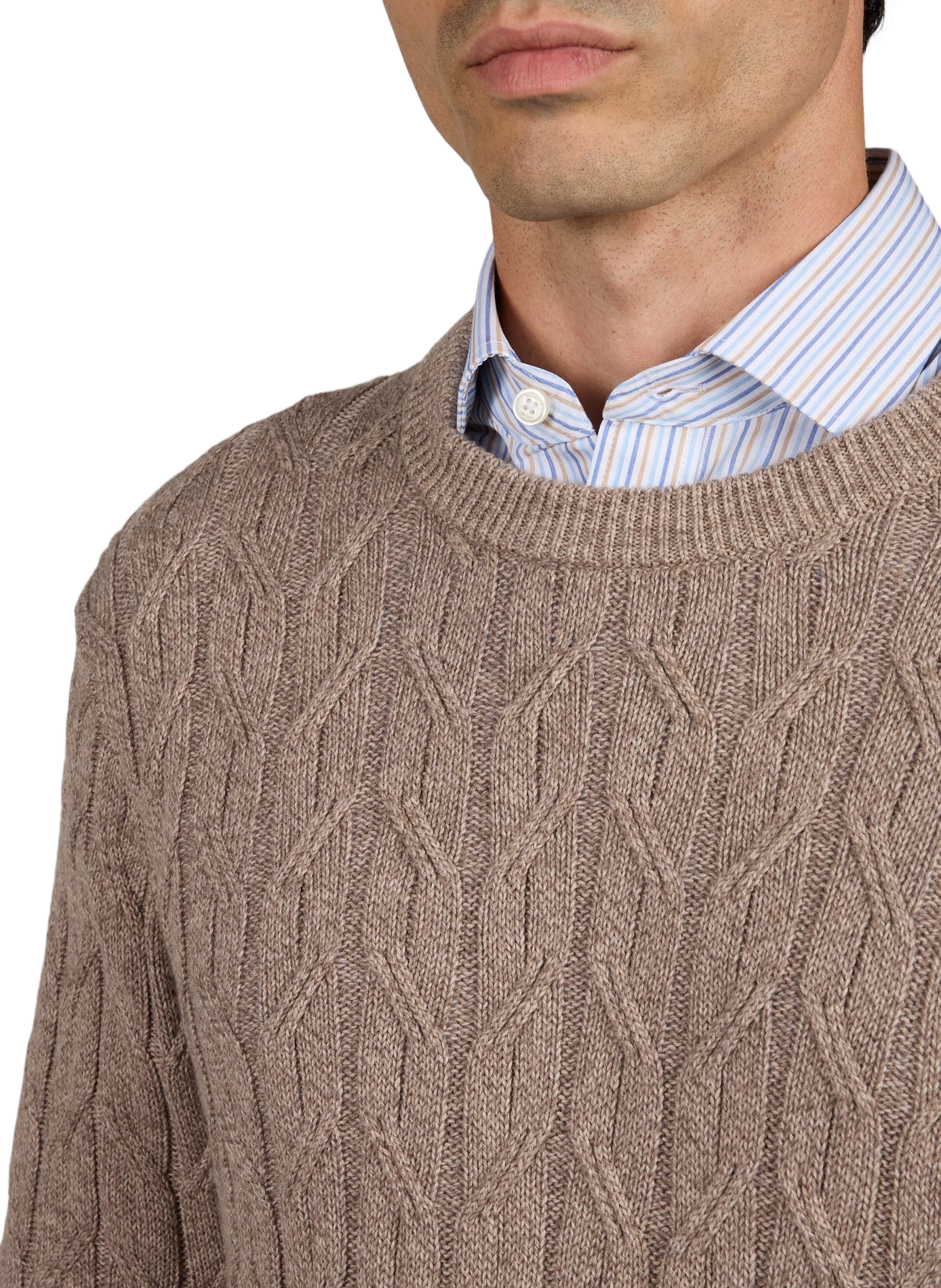 Pullover aus gemustertem Baumwollmischgewebe HACKETT Beige
