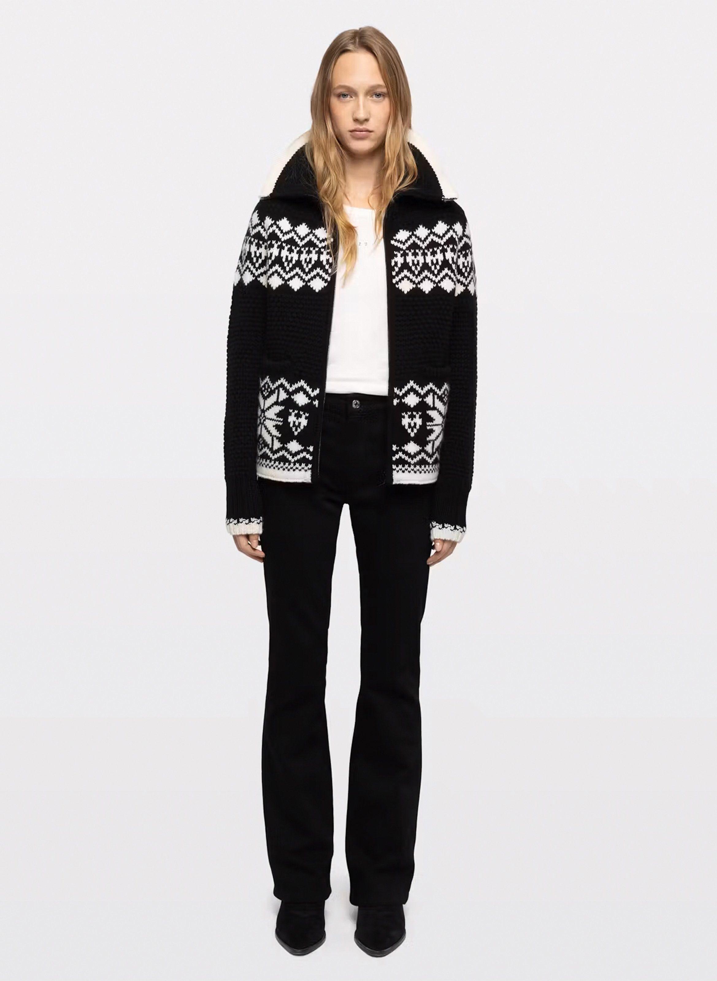 Gildas jas met rits en wol en kasjmier met print ZADIG&VOLTAIRE Zwart