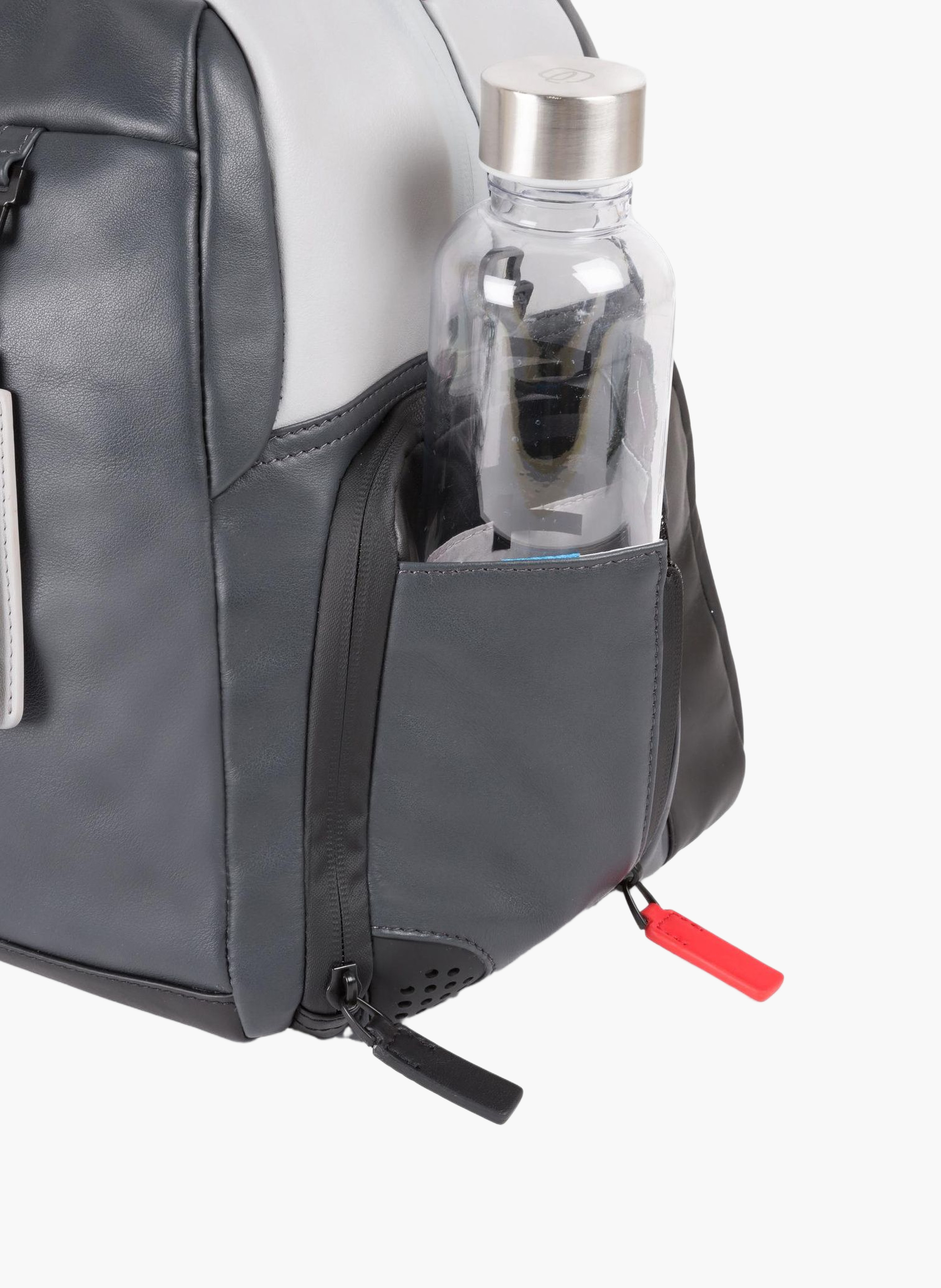 Leather duffel bag with shoe compartment PIQUADRO Grey