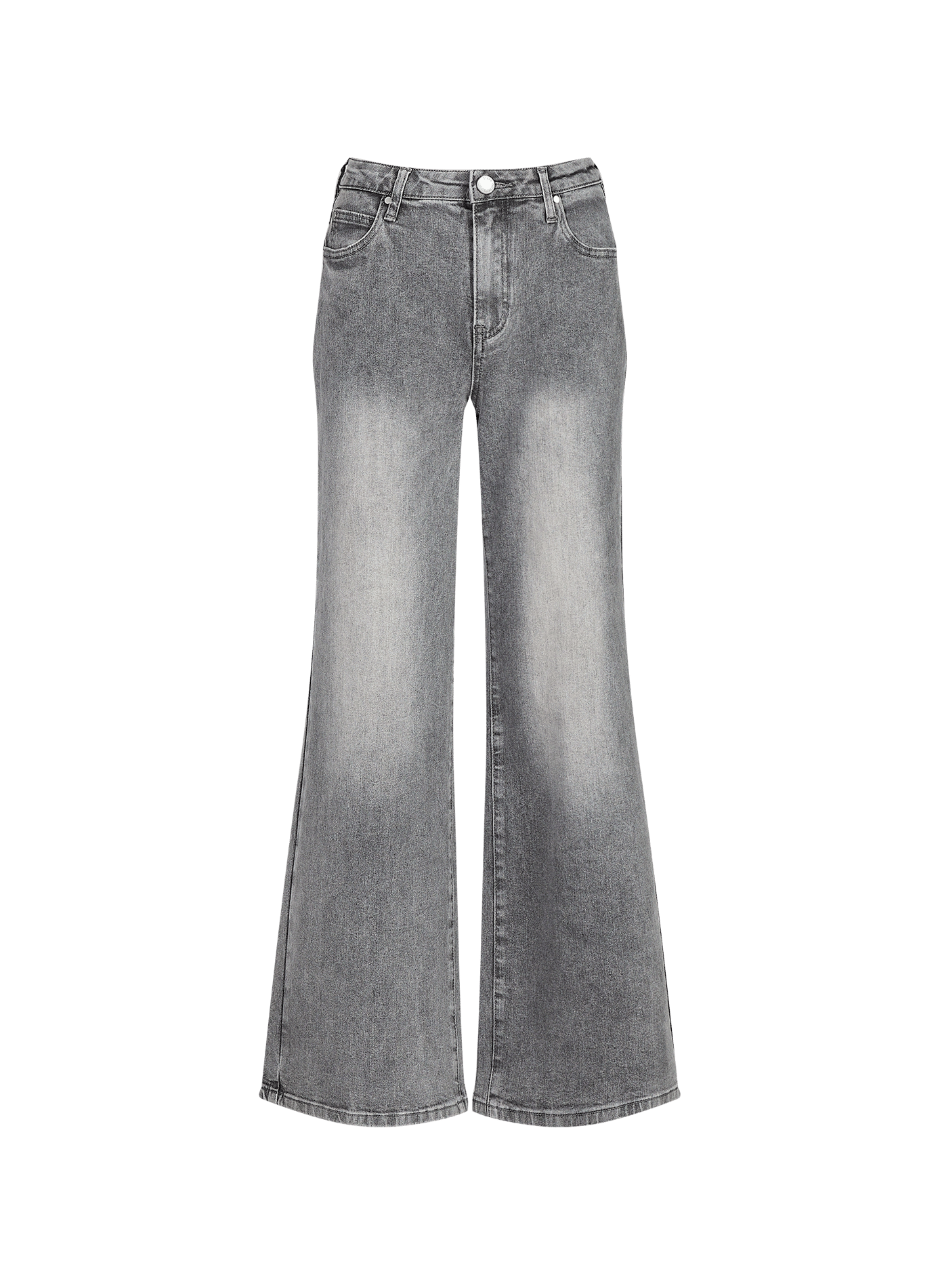 High-waisted wide-leg jeans SUNCOO Grey