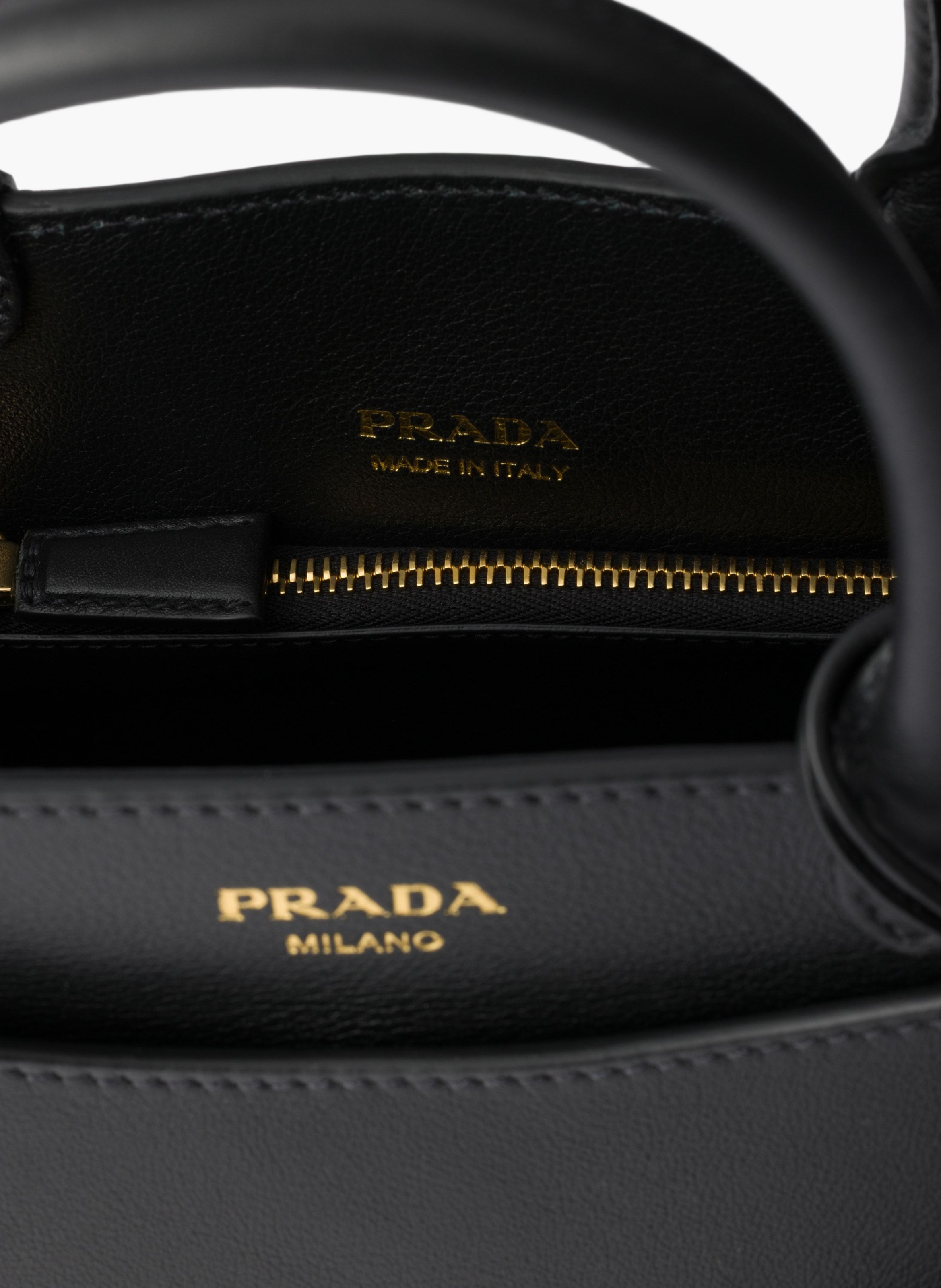 Sac à main prada prelude en cuir de taille moyenne PRADA Noir