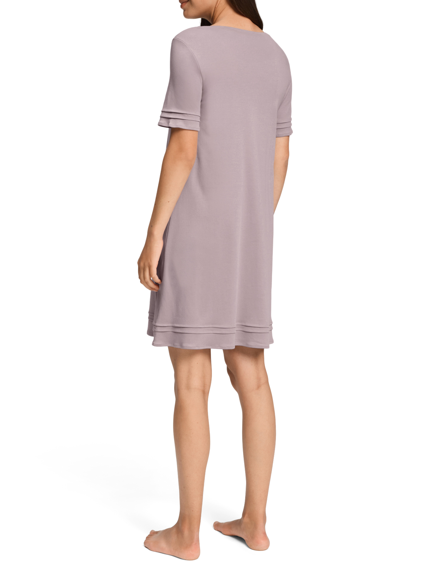 Robe de nuit évasée col rond en coton HANRO Rose