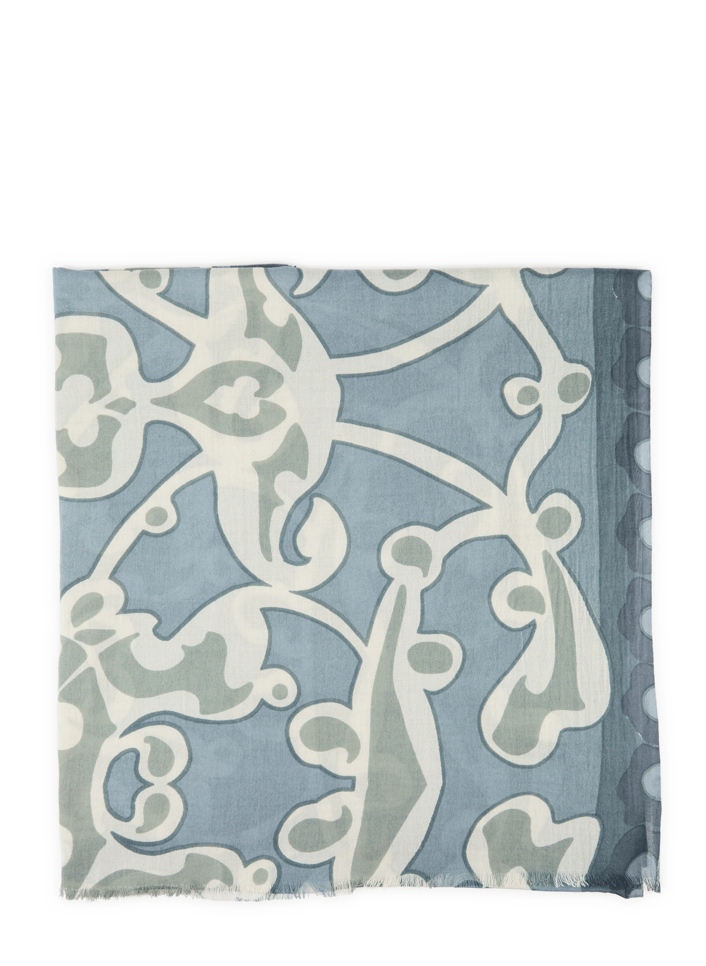 Schal mit Muster und Fransen PETRUSSE Blau