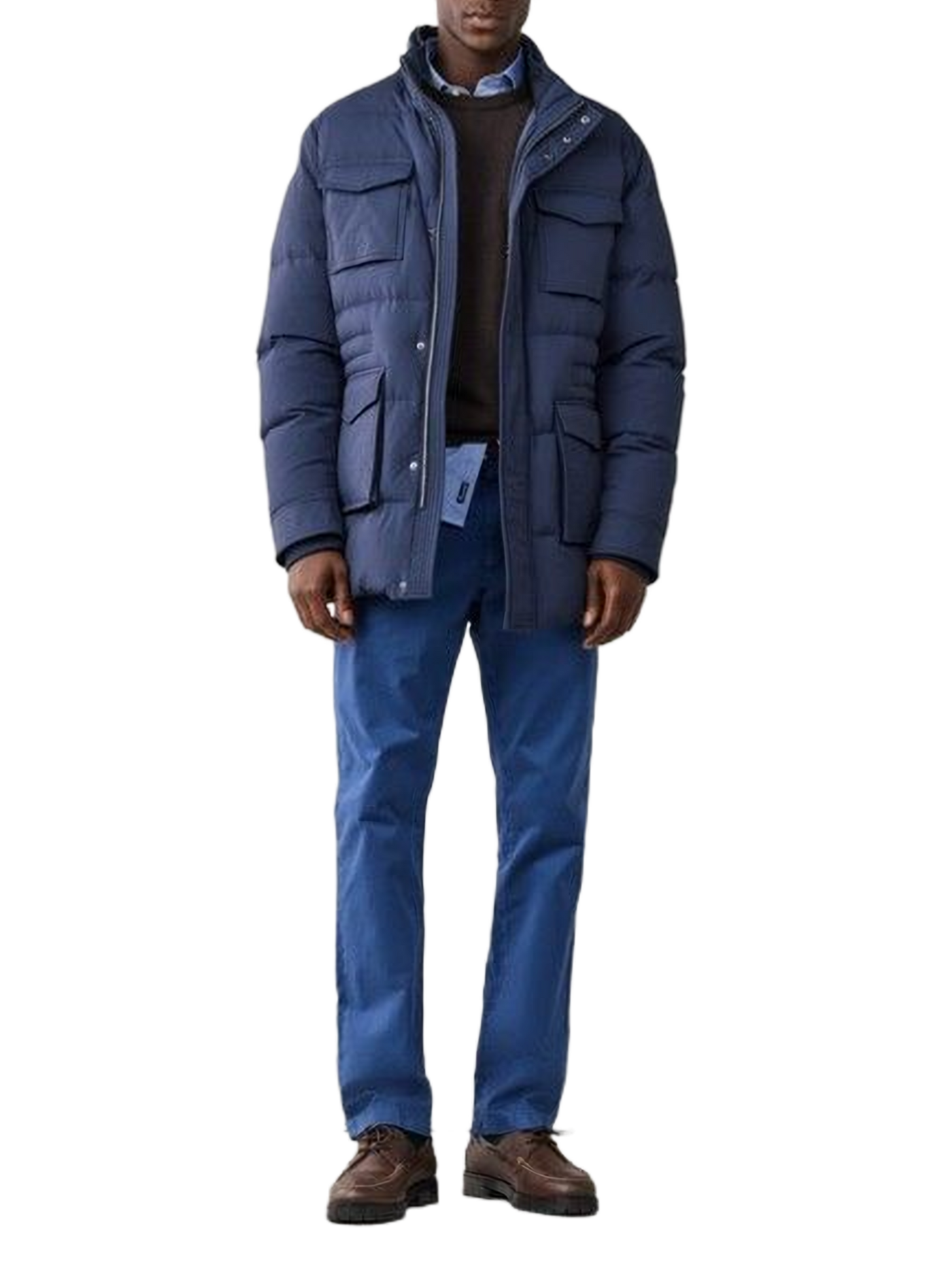 Straight jacket with high collar FACONNABLE Blue