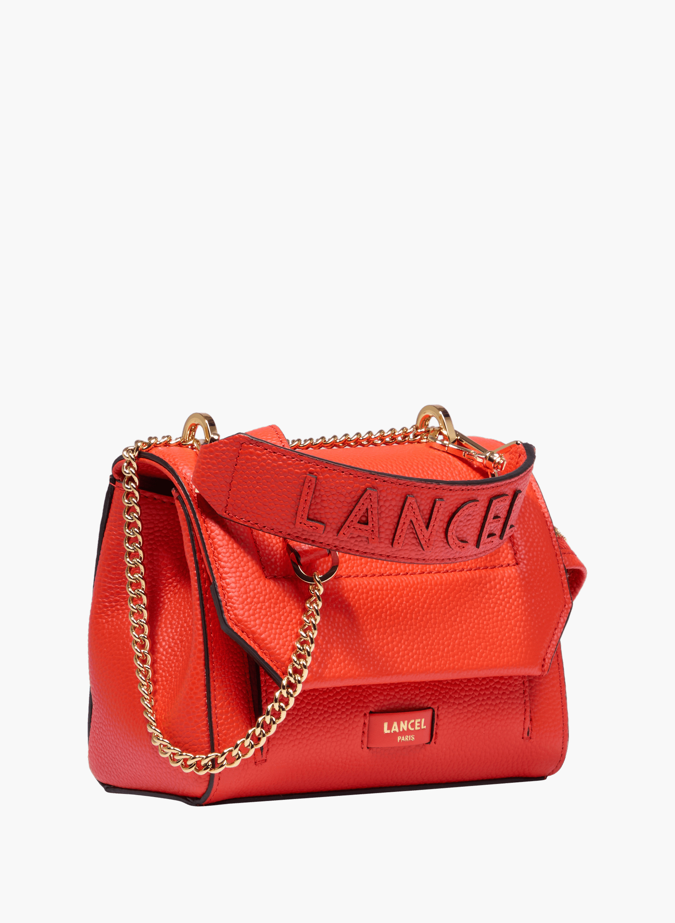 Schoudertas met klep van Lancel in leer LANCEL Oranje