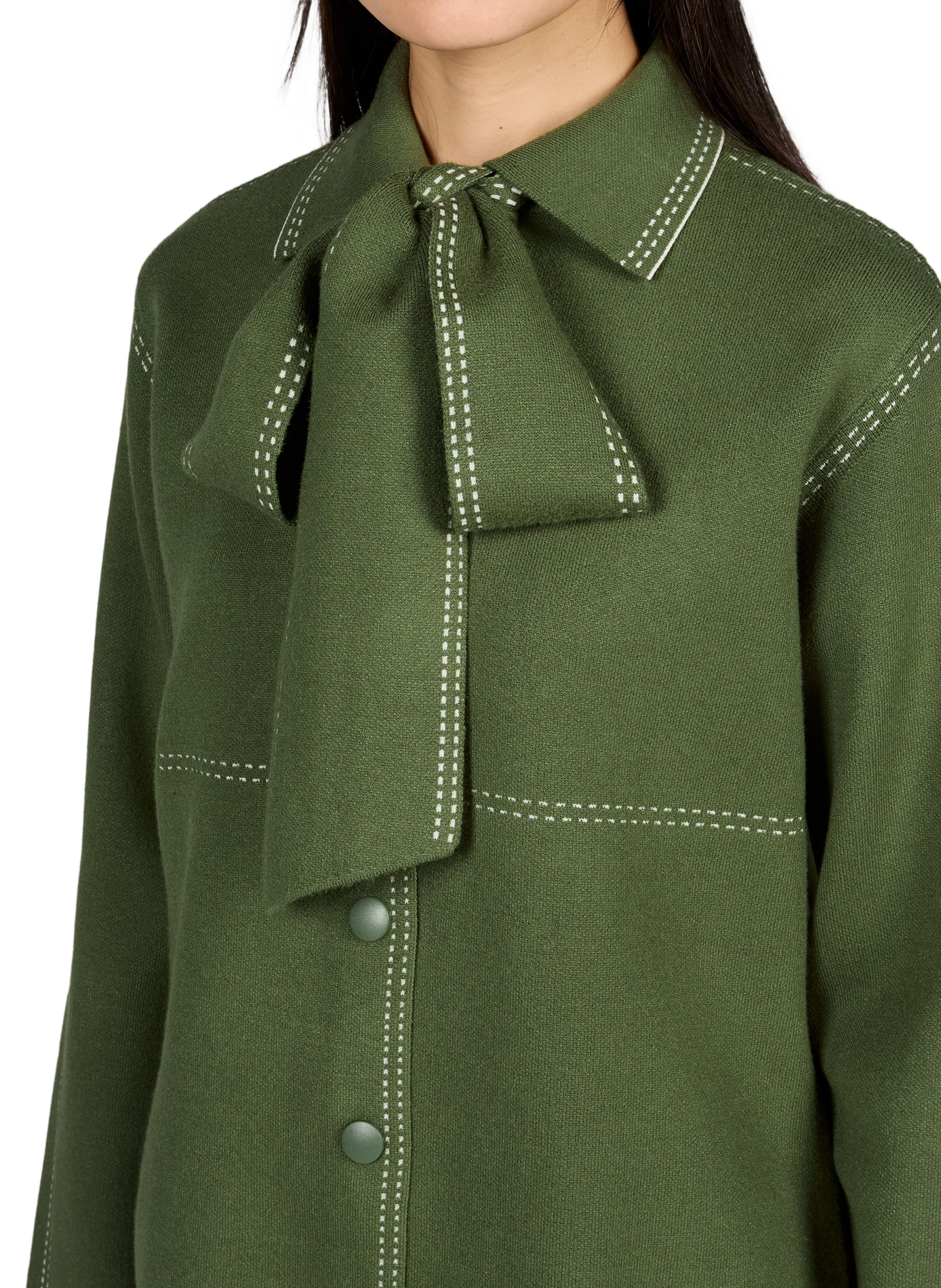 Straight shirt with lavallière collar OBJECT Brown