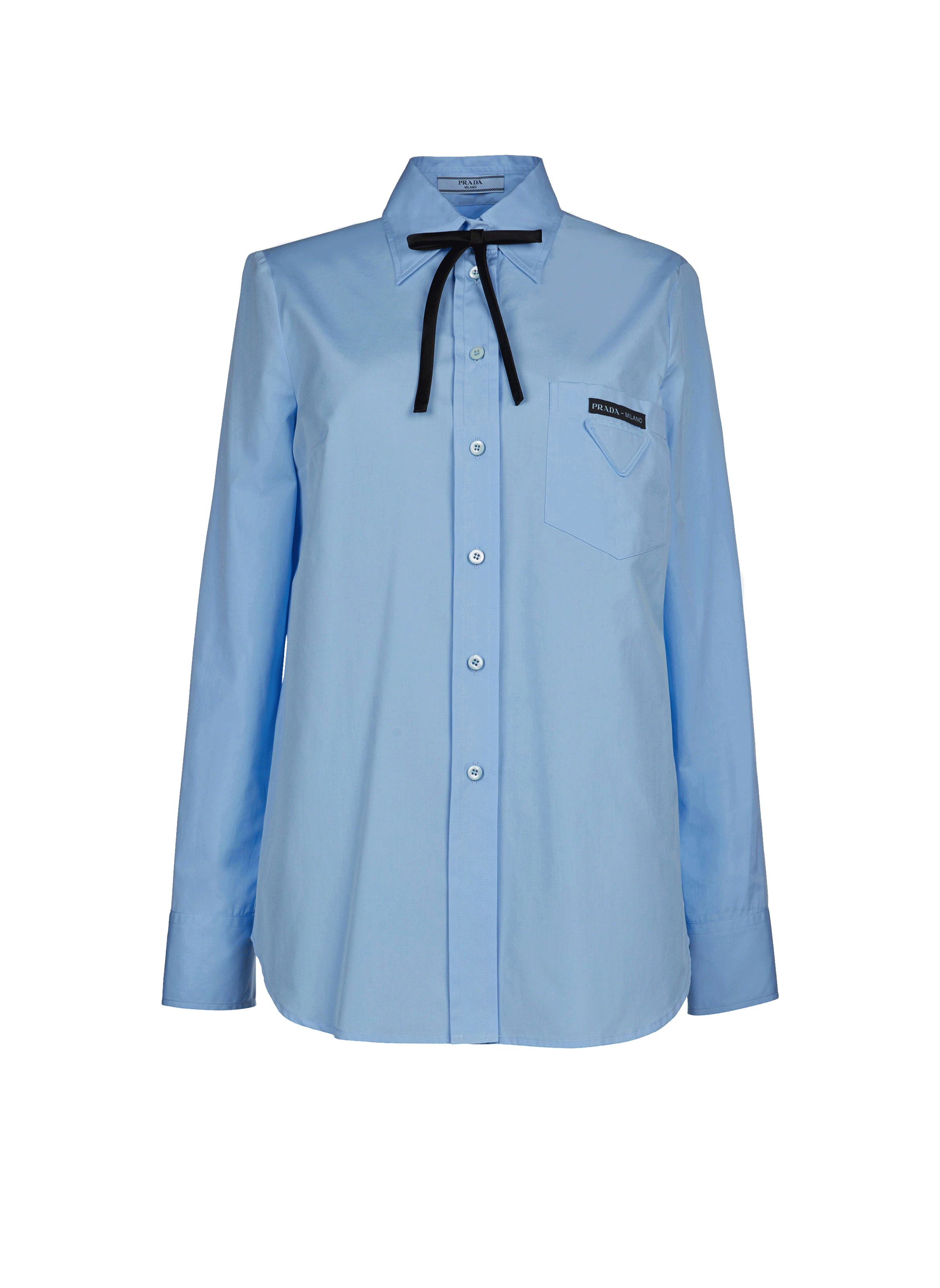 Chemise à manches longues en popeline de coton