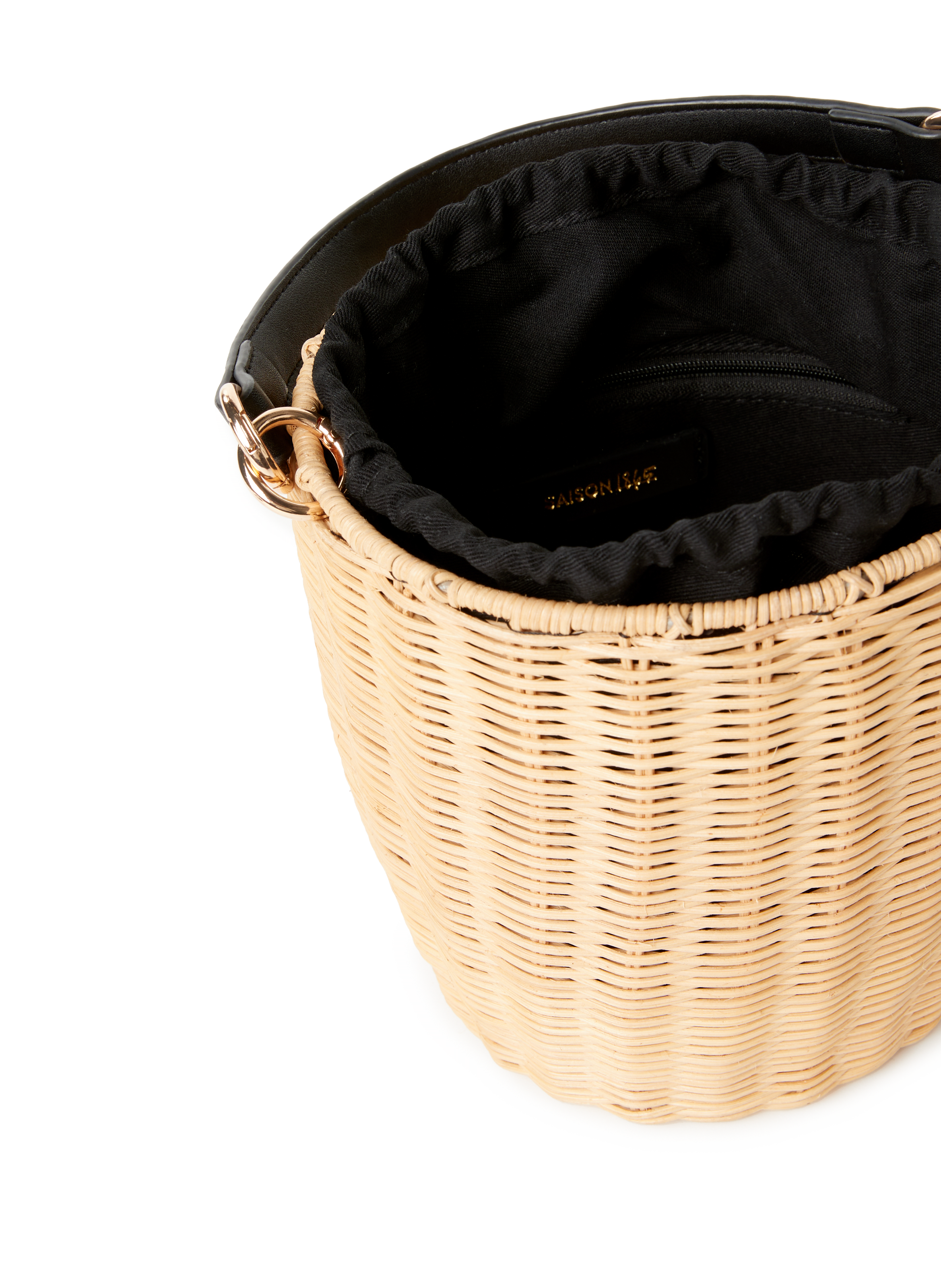 Fauve Straw Bucket Bag SAISON 1865 Beige