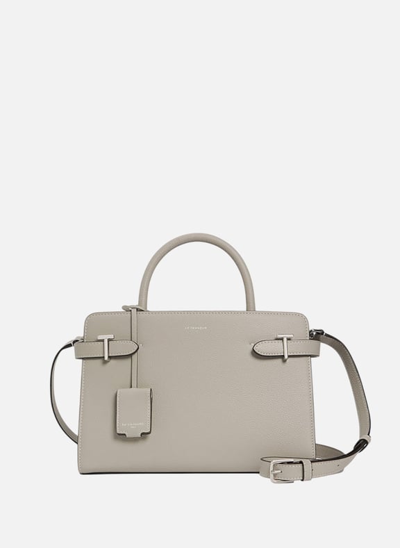 Sac à main moyen modèle emilie en cuir grainé Gris by LE TANNEUR LE TANNEUR Sac à main moyen modèle emilie en cuir grainé Gris