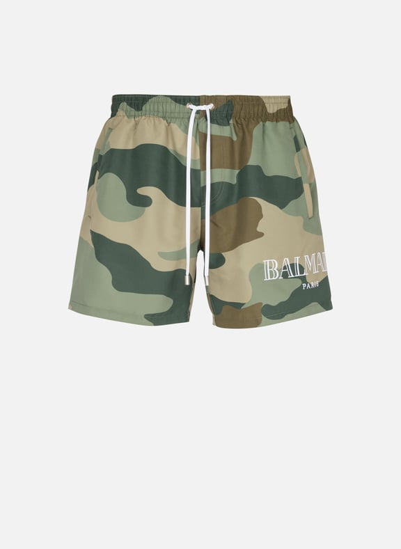 Short de bain imprimé camouflage Vert by BALMAIN BALMAIN Short de bain imprimé camouflage Vert