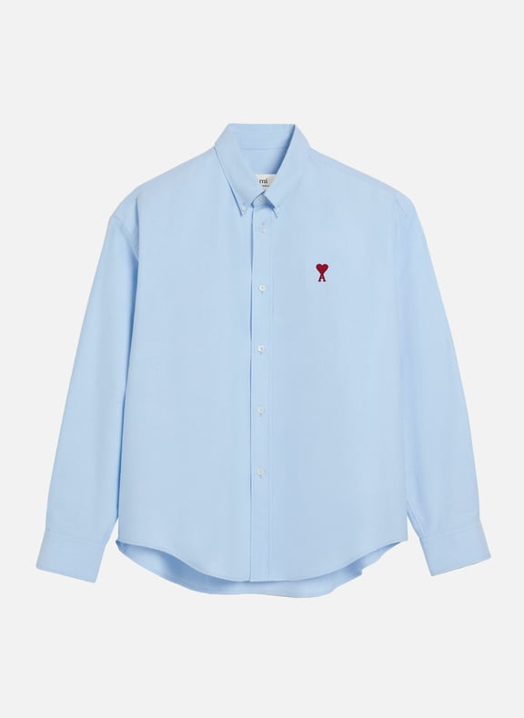 Chemise coupe boxy ami de coeur unisexe Bleu by AMI PARIS AMI PARIS Chemise coupe boxy ami de coeur unisexe Bleu