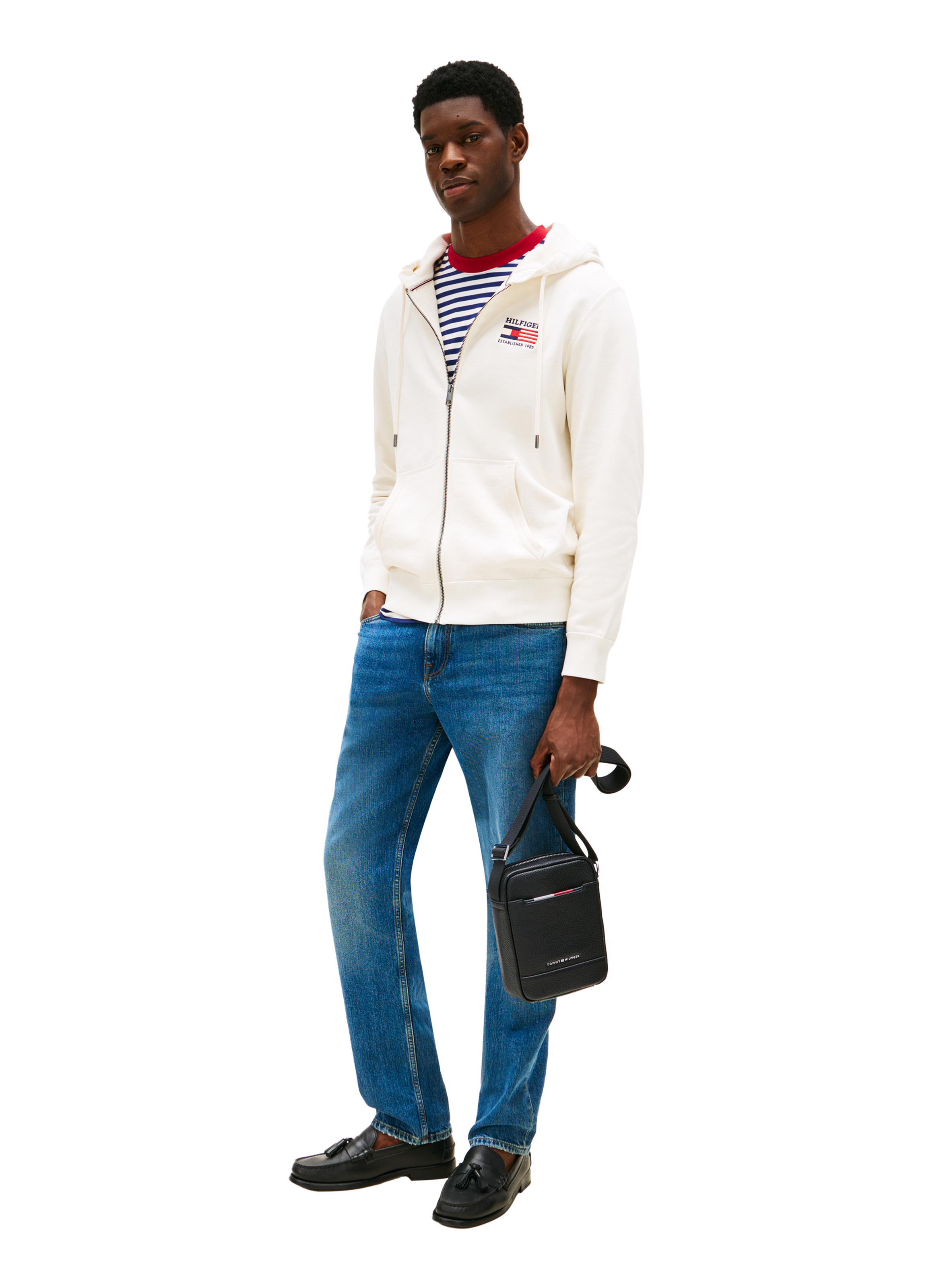 Grained faux leather crossbody bag TOMMY HILFIGER Black