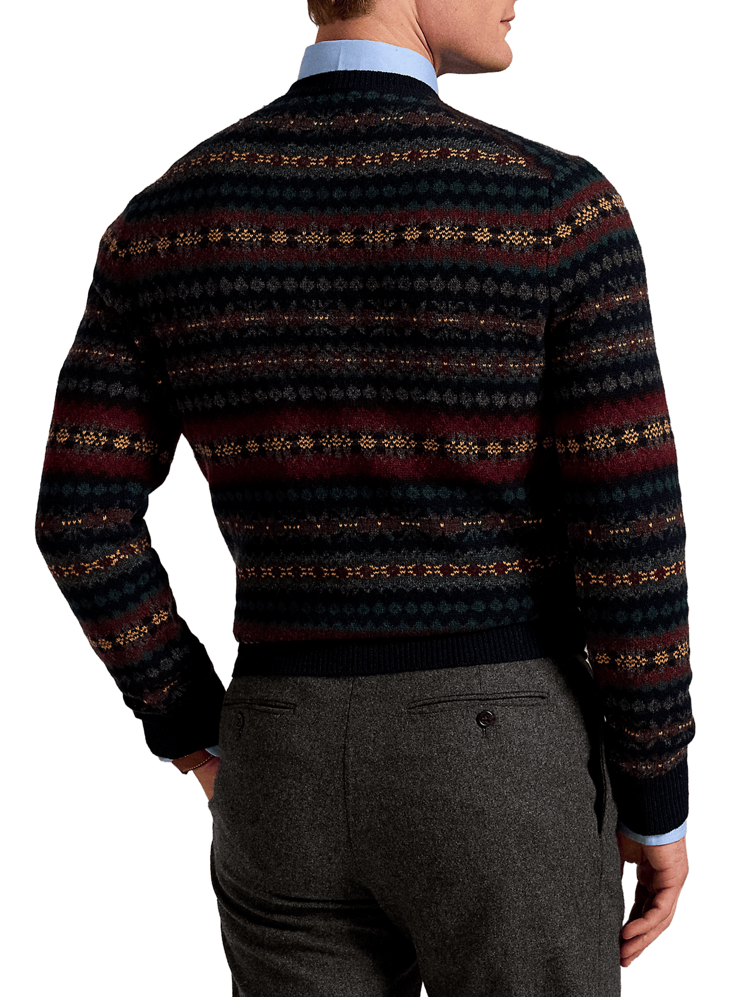 Pull col rond en laine POLO RALPH LAUREN Bleu