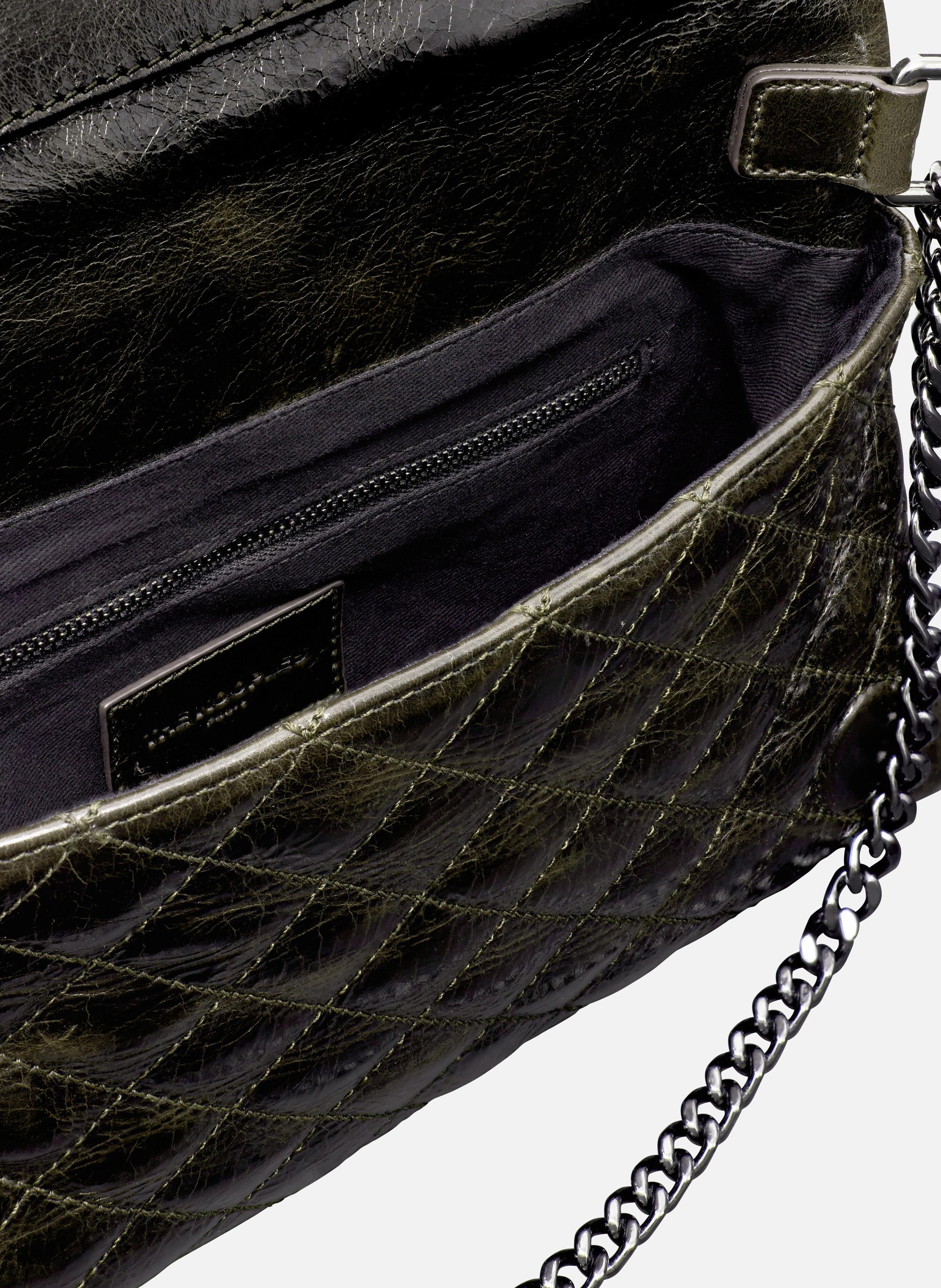 Pochette héritage small en cuir craquelé THE KOOPLES Vert