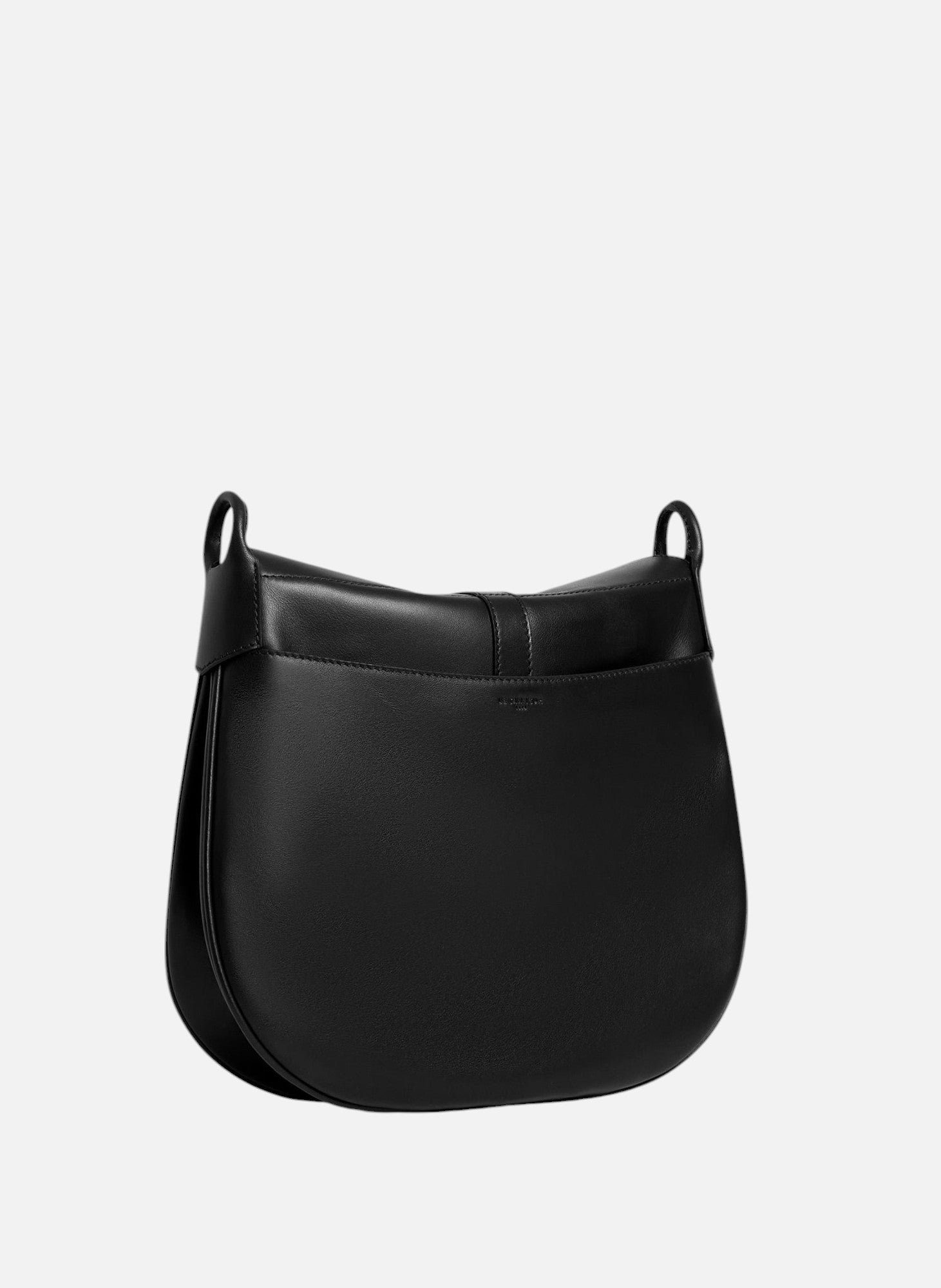 Grand sac bandoulière pia en cuir lisse LE TANNEUR Noir