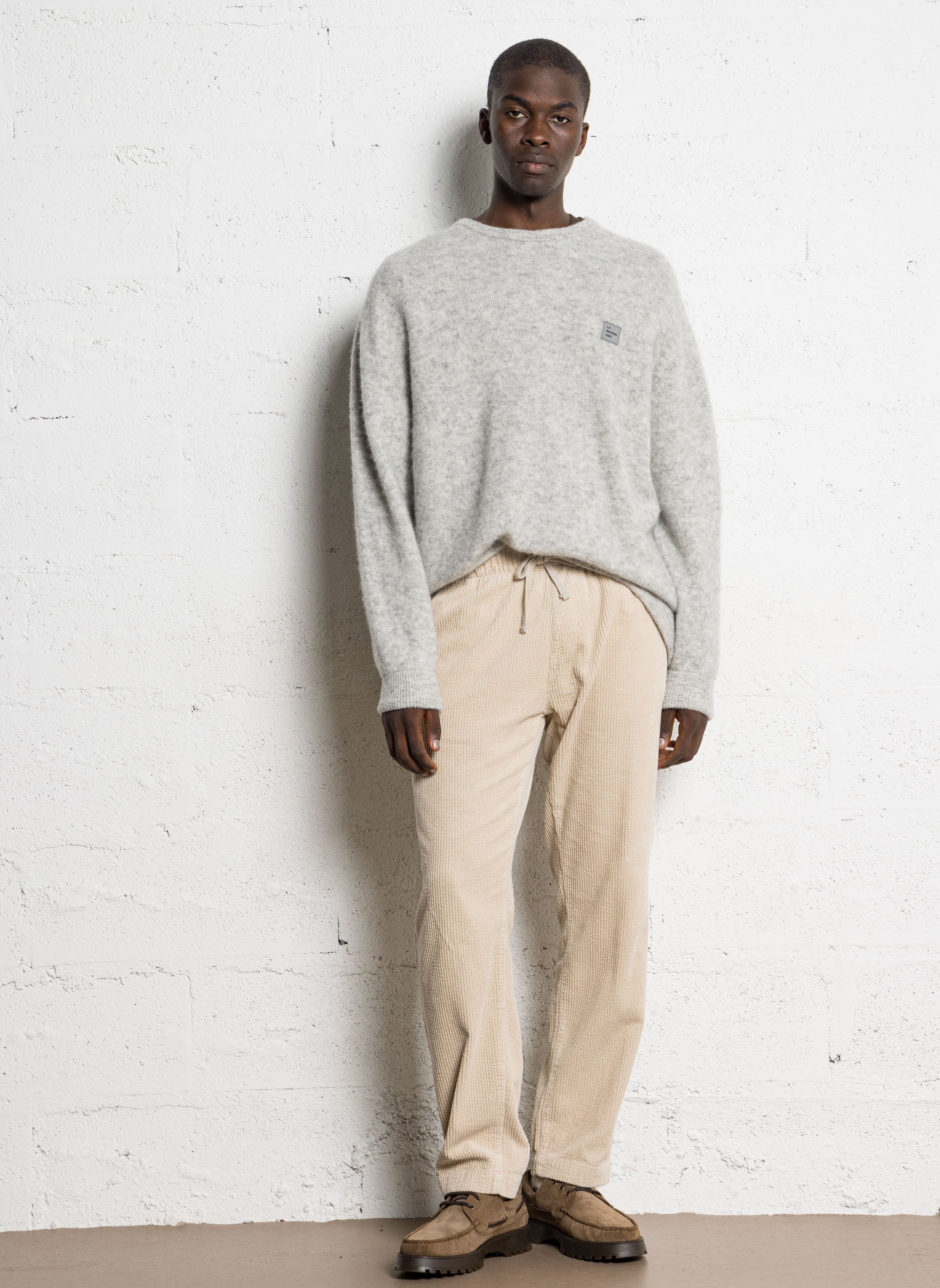 Pull ample col rond en alpaga mélangé vitow AMERICAN VINTAGE Gris