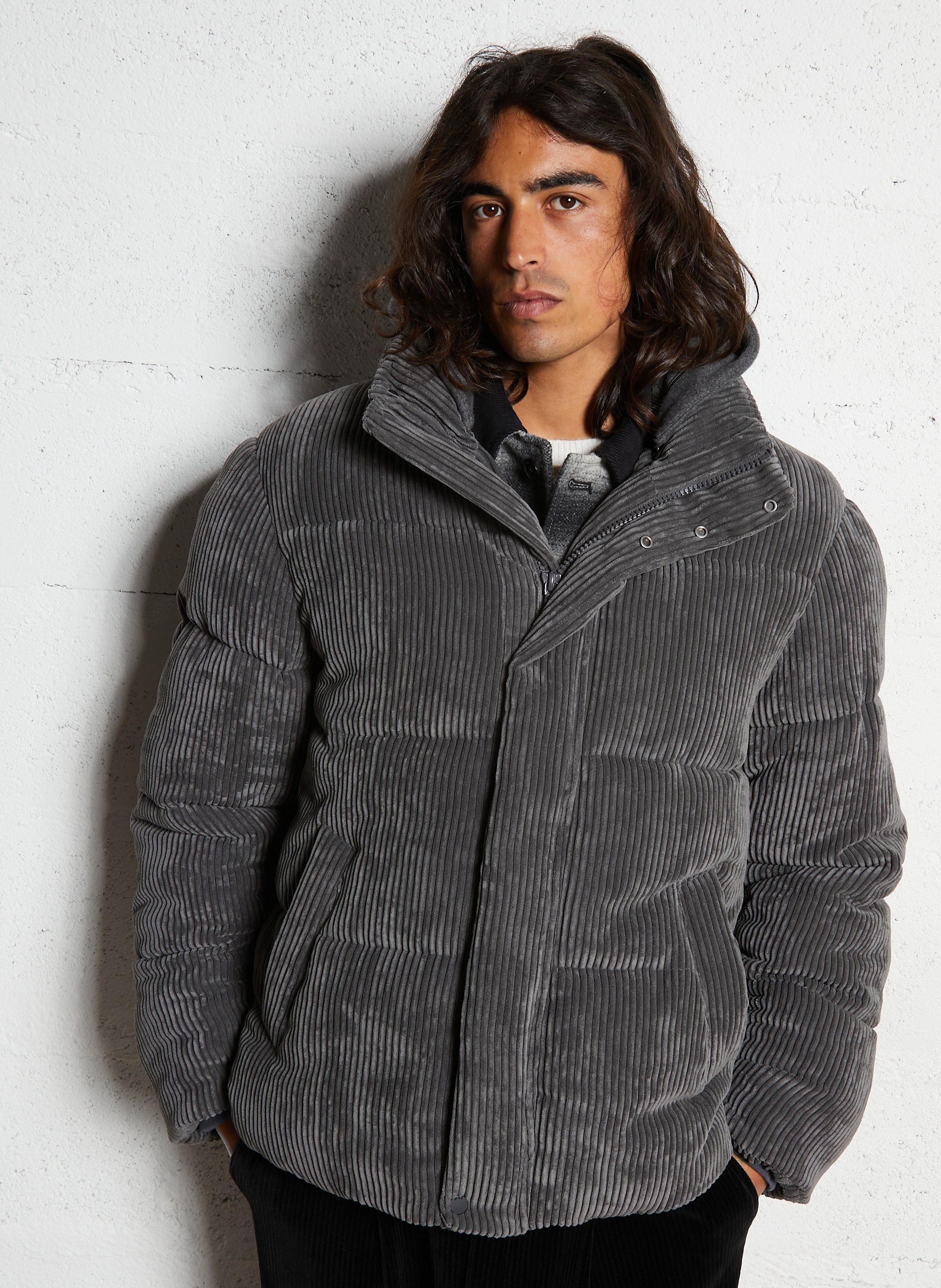 Doudoune côtelée oversize IKKS Gris