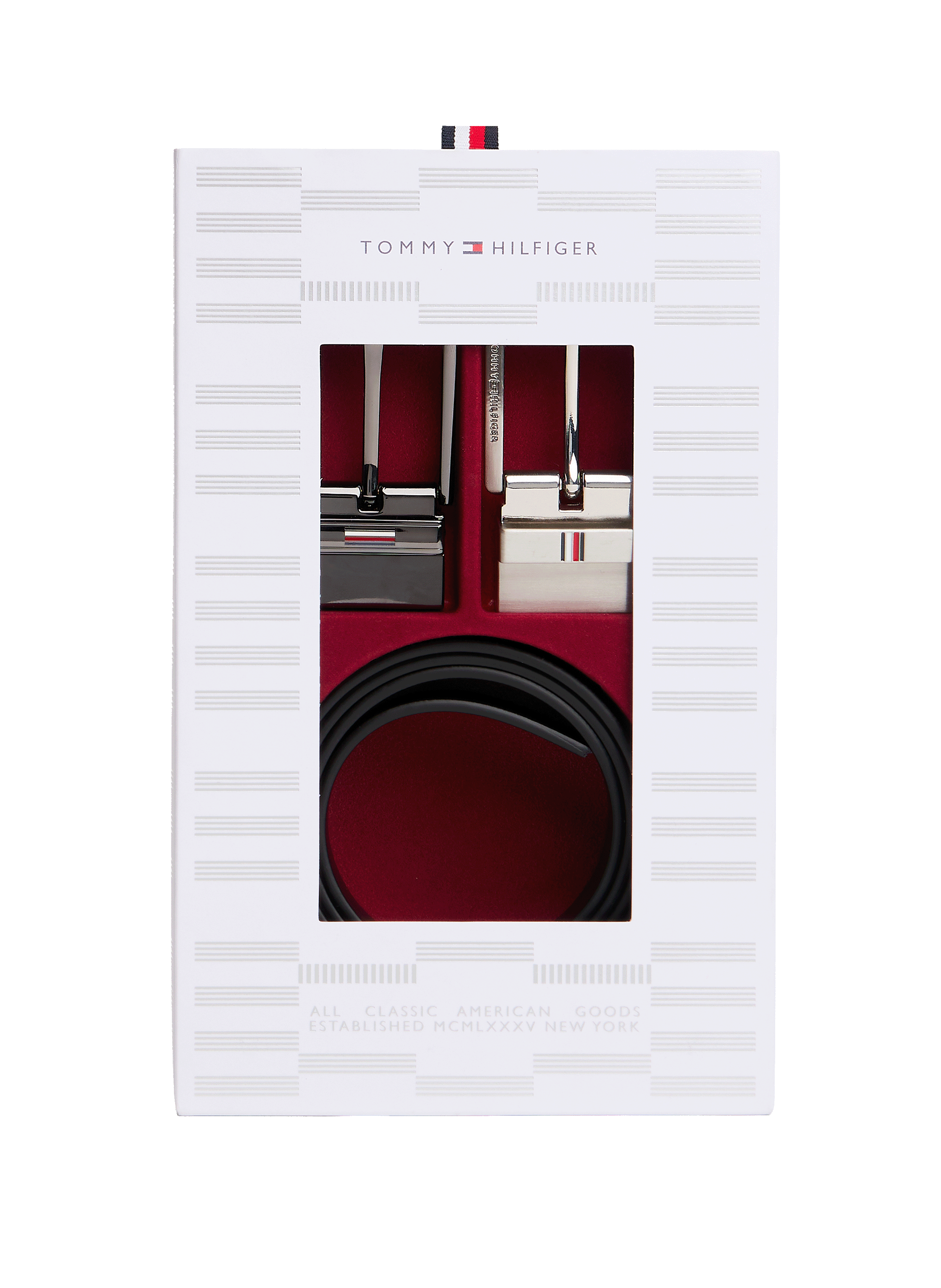 TOMMY HILFIGER Coffret cadeau ceinture réversible en cuir Black