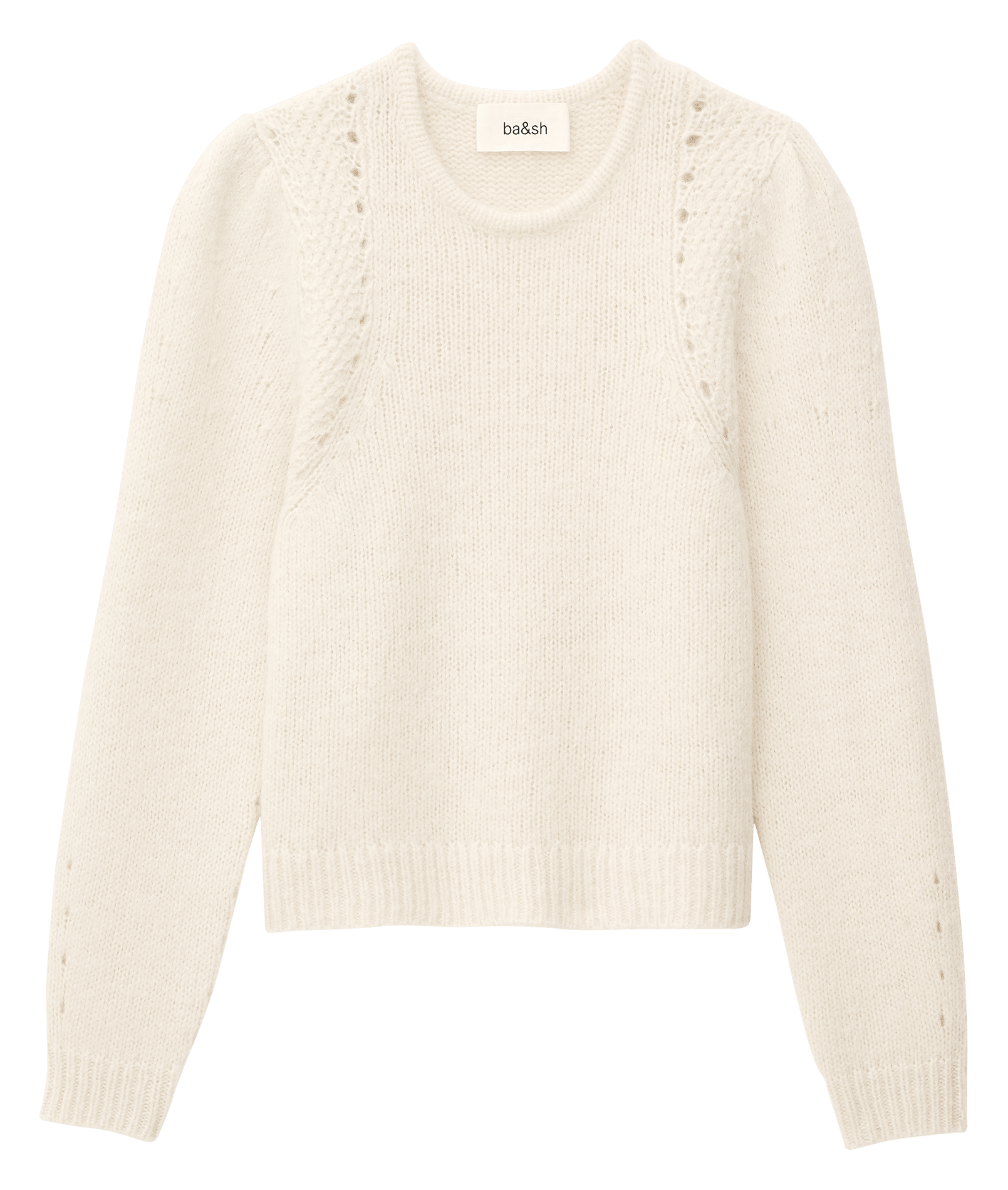 Pull court droit en laine mélangée belma BA&SH Beige
