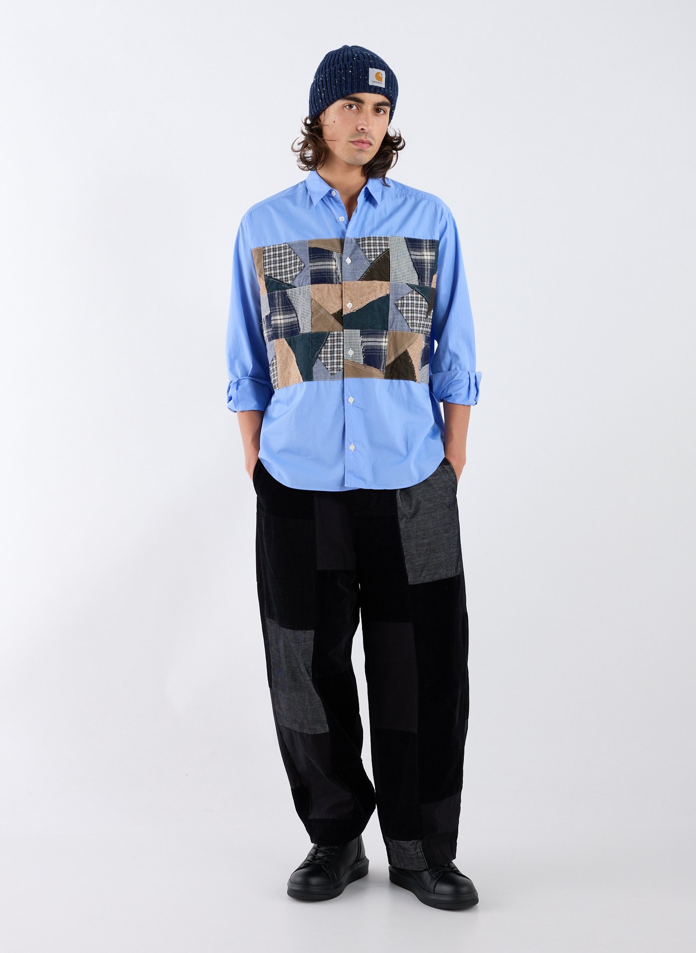 Patchwork cotton pants COMME DES GARCONS HOMME Black