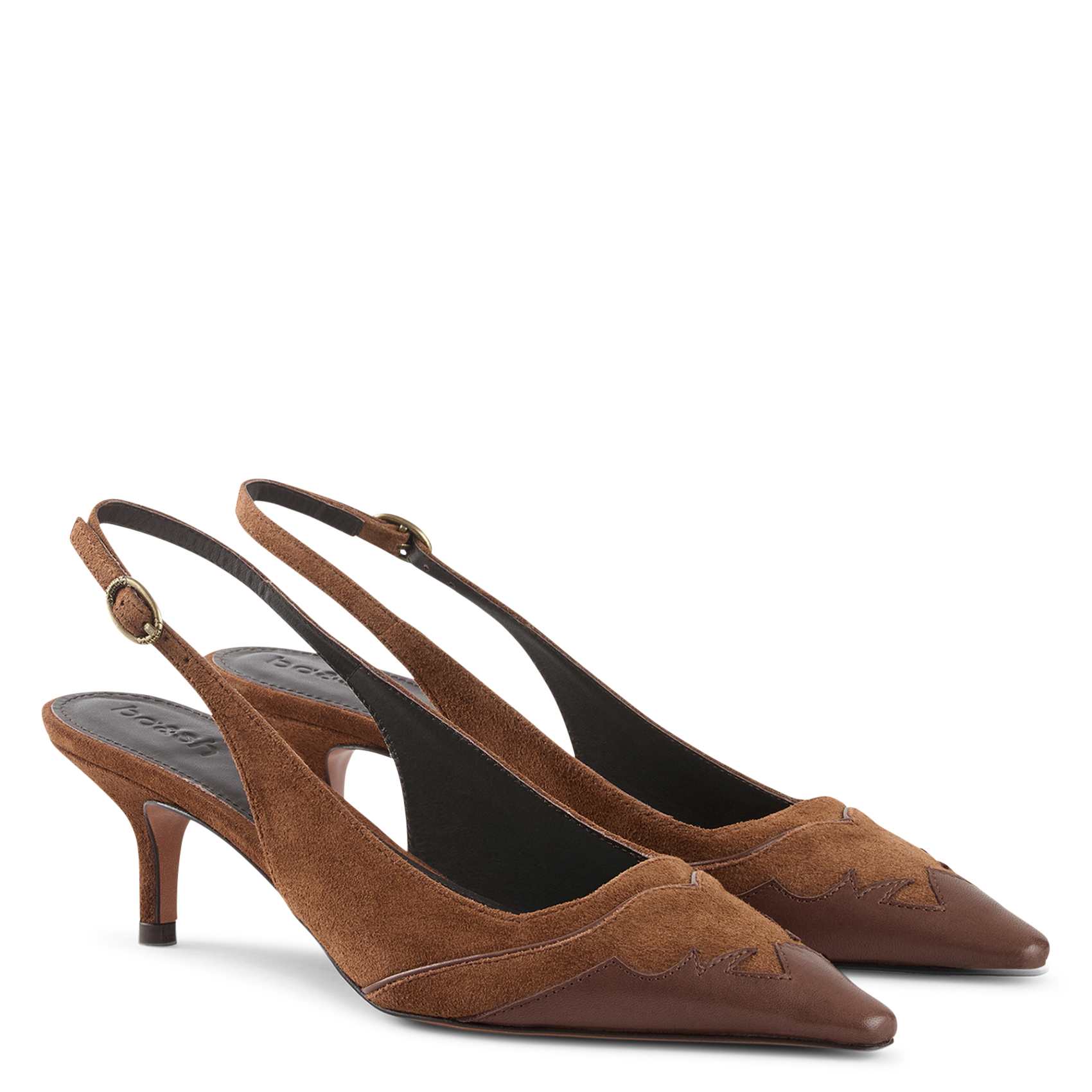 Escarpins pointus à talons en cuir casta BA&SH Marron