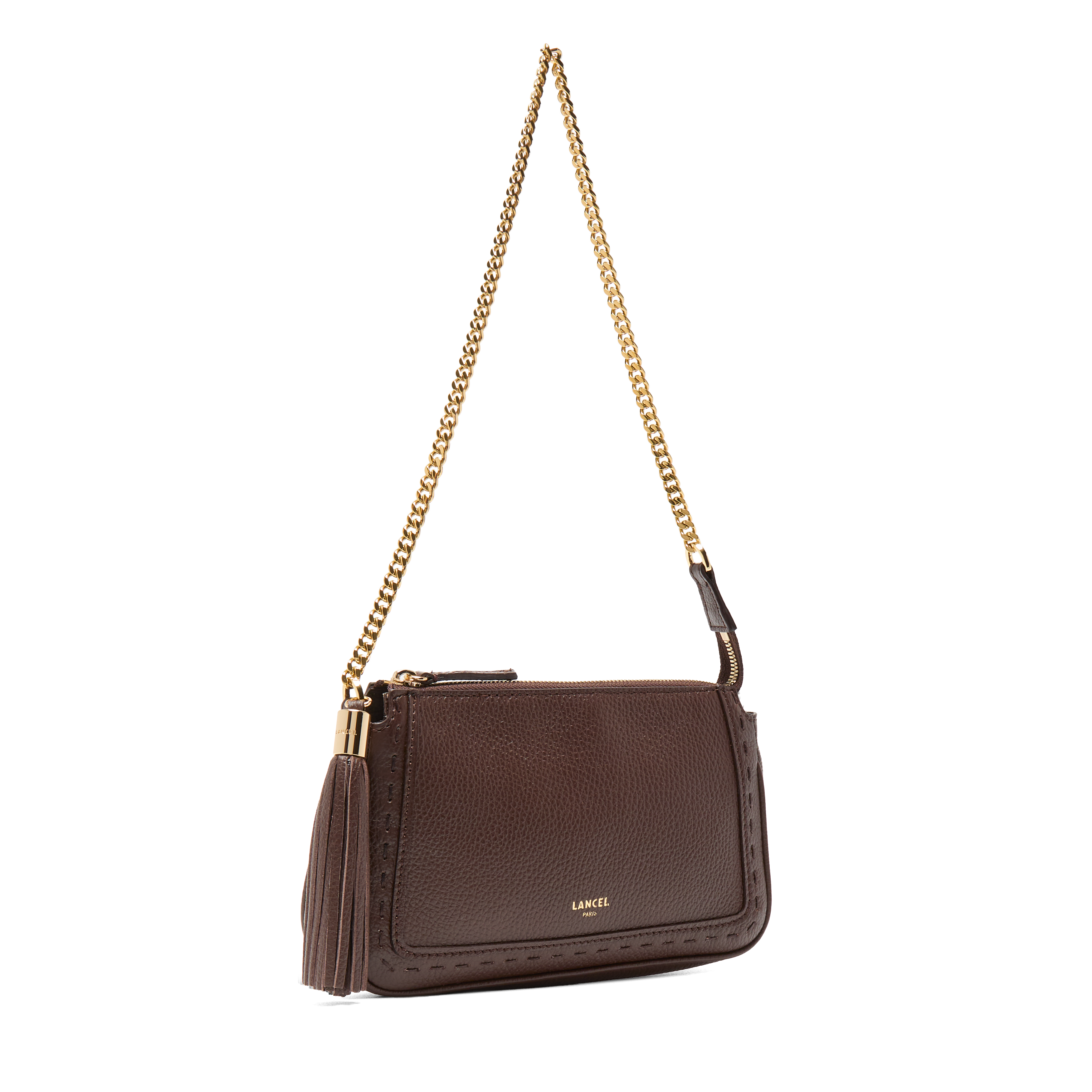 Pochette chaine premier flirt de lancel en cuir LANCEL Marron
