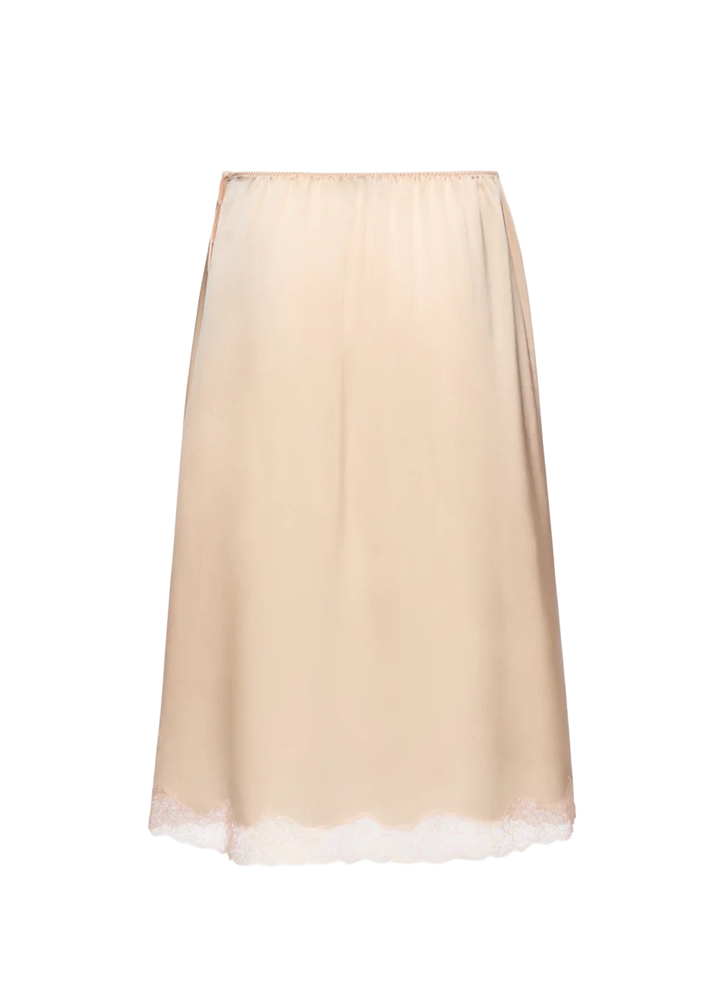 Jupe midi satinée bords dentelle en soie  MAGDA BUTRYM Orange