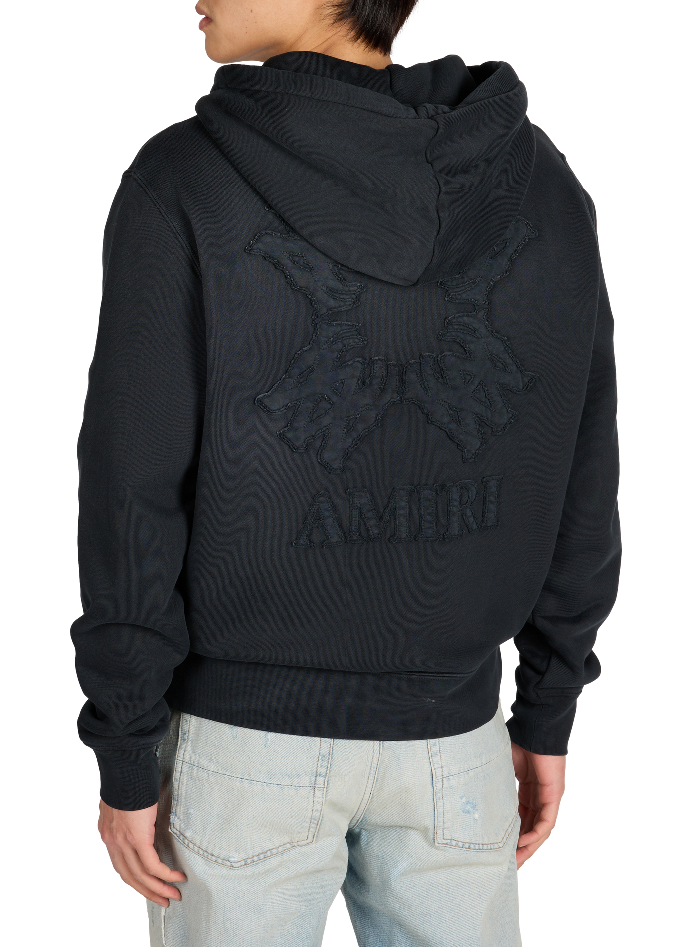 Straight zip-up Quad sweatshirt in cotton AMIRI Black