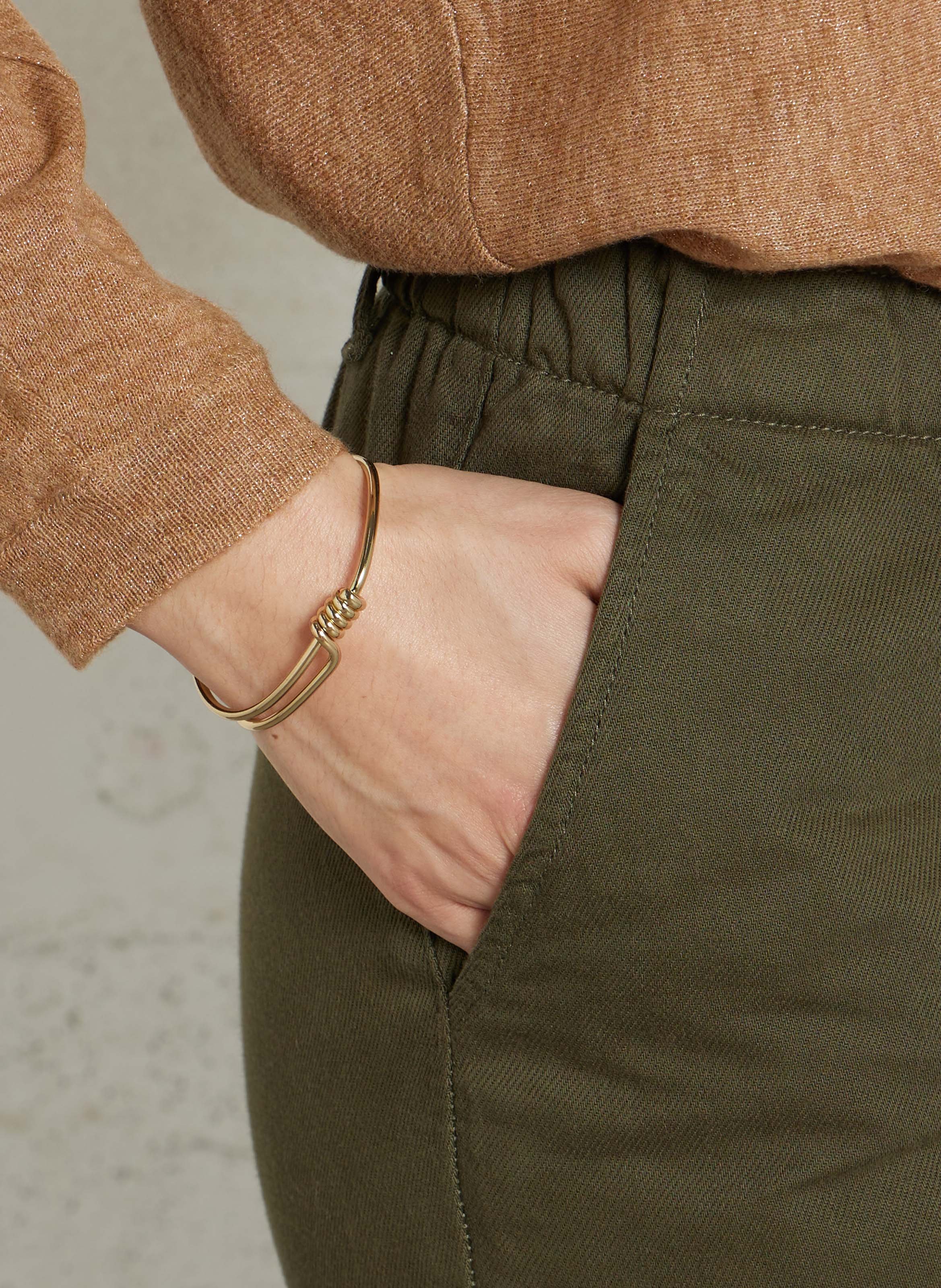 Pantalon chino 7/8ème en coton sabil MAISON 123 Kaki