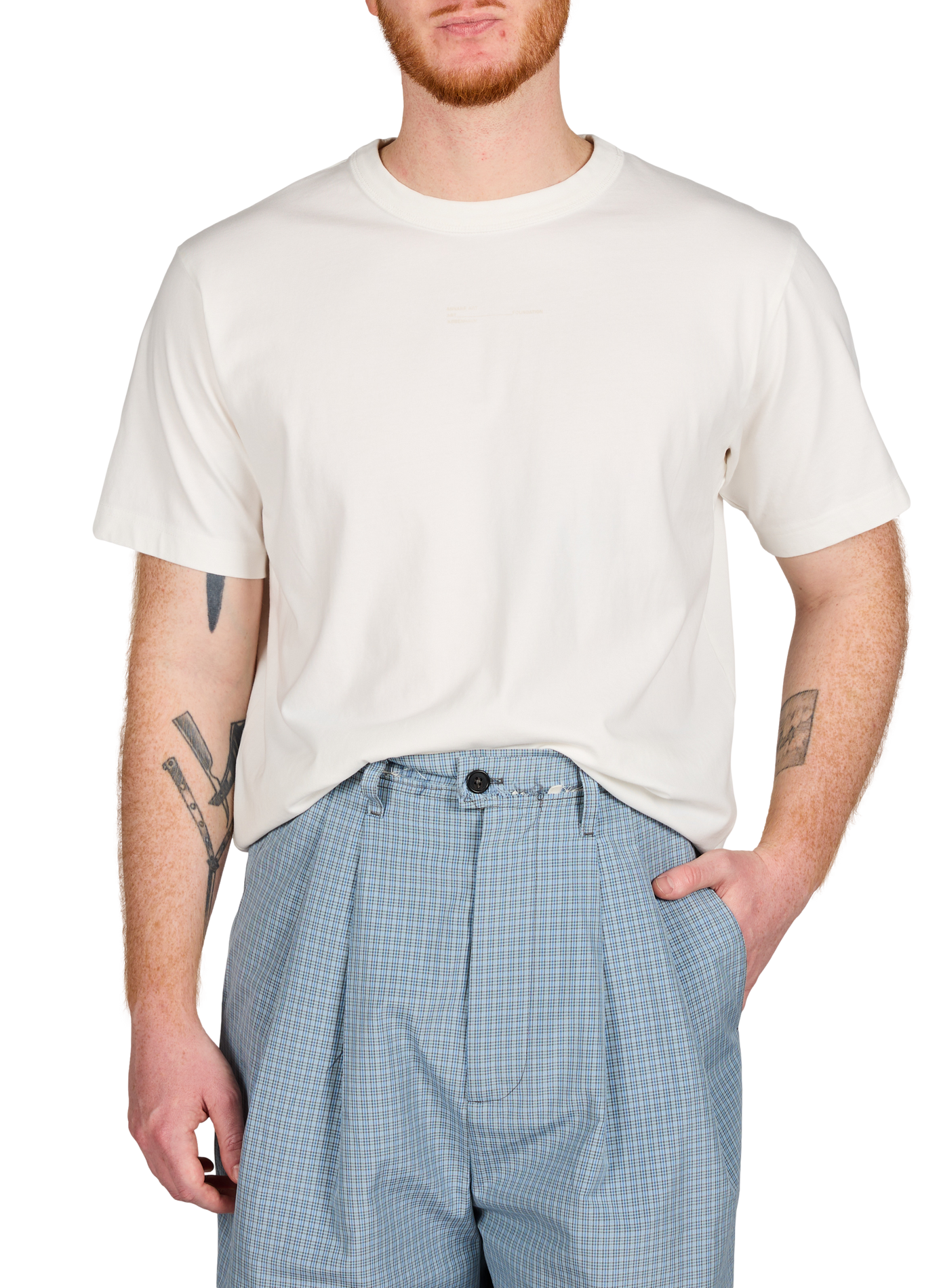 Round neck printed cotton T-shirt ANNARR Beige