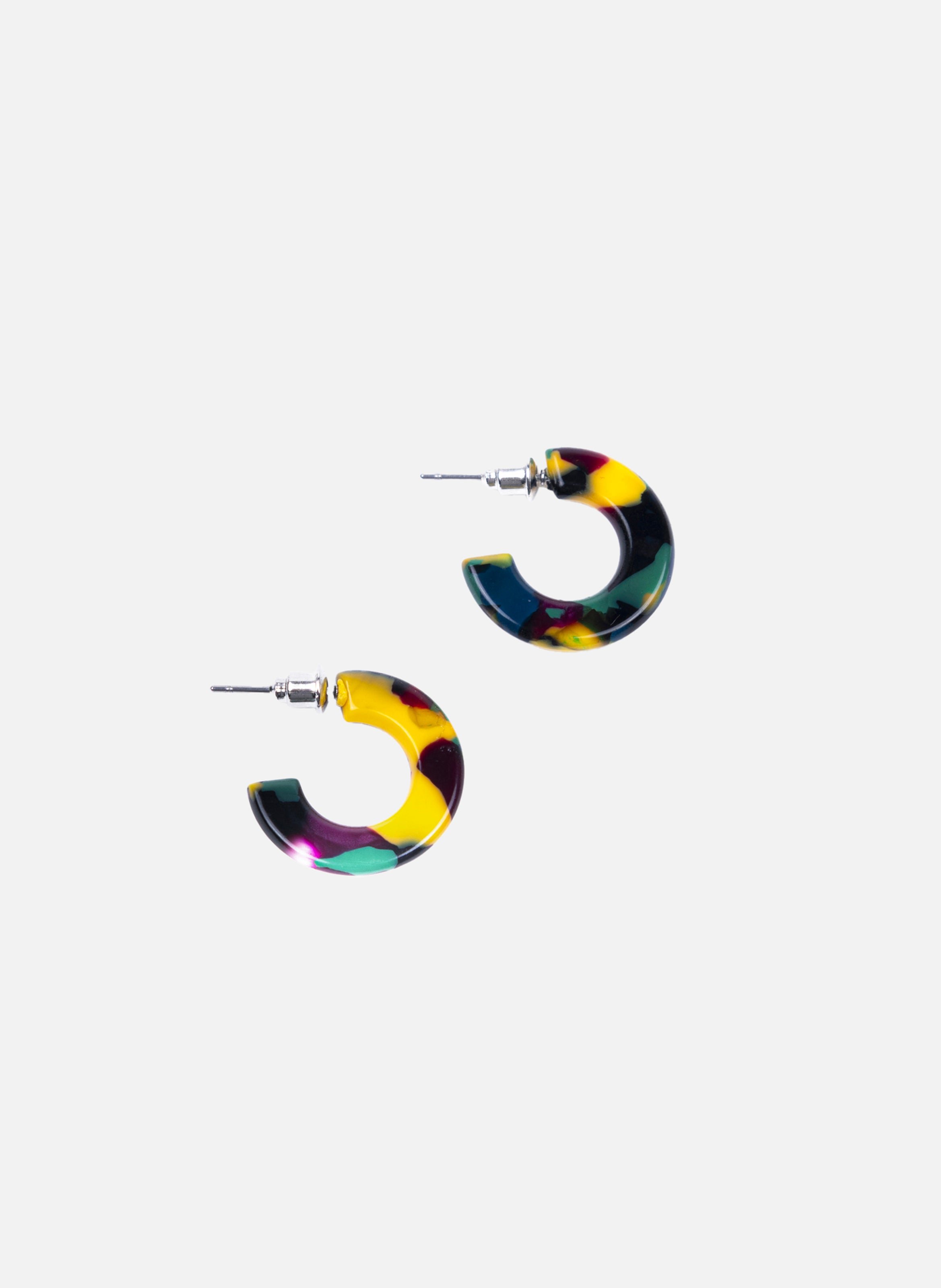 Boucles d'oreilles osaka en acétate de cellulose KURAGE GINZA Multicolore