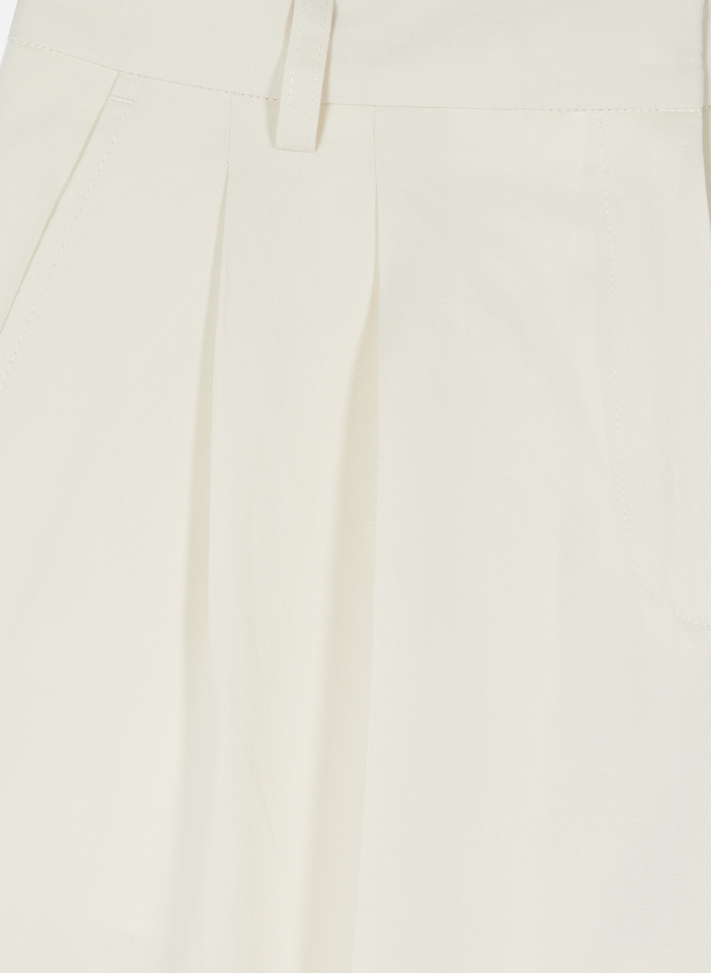 Pantalon de tailleur à pinces large en lin et coton THE KOOPLES Beige