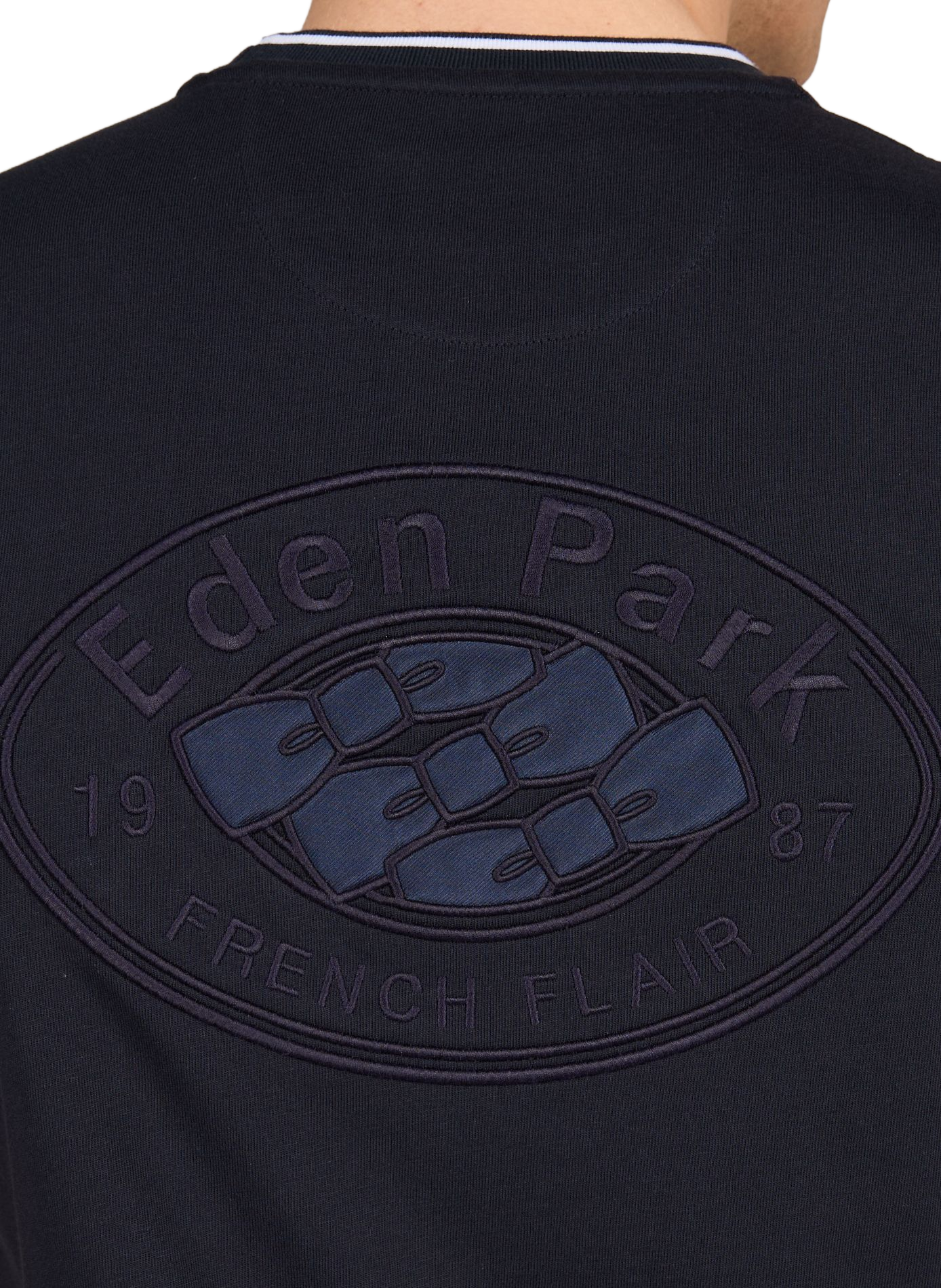 Embroidered cotton T-shirt EDEN PARK Blue