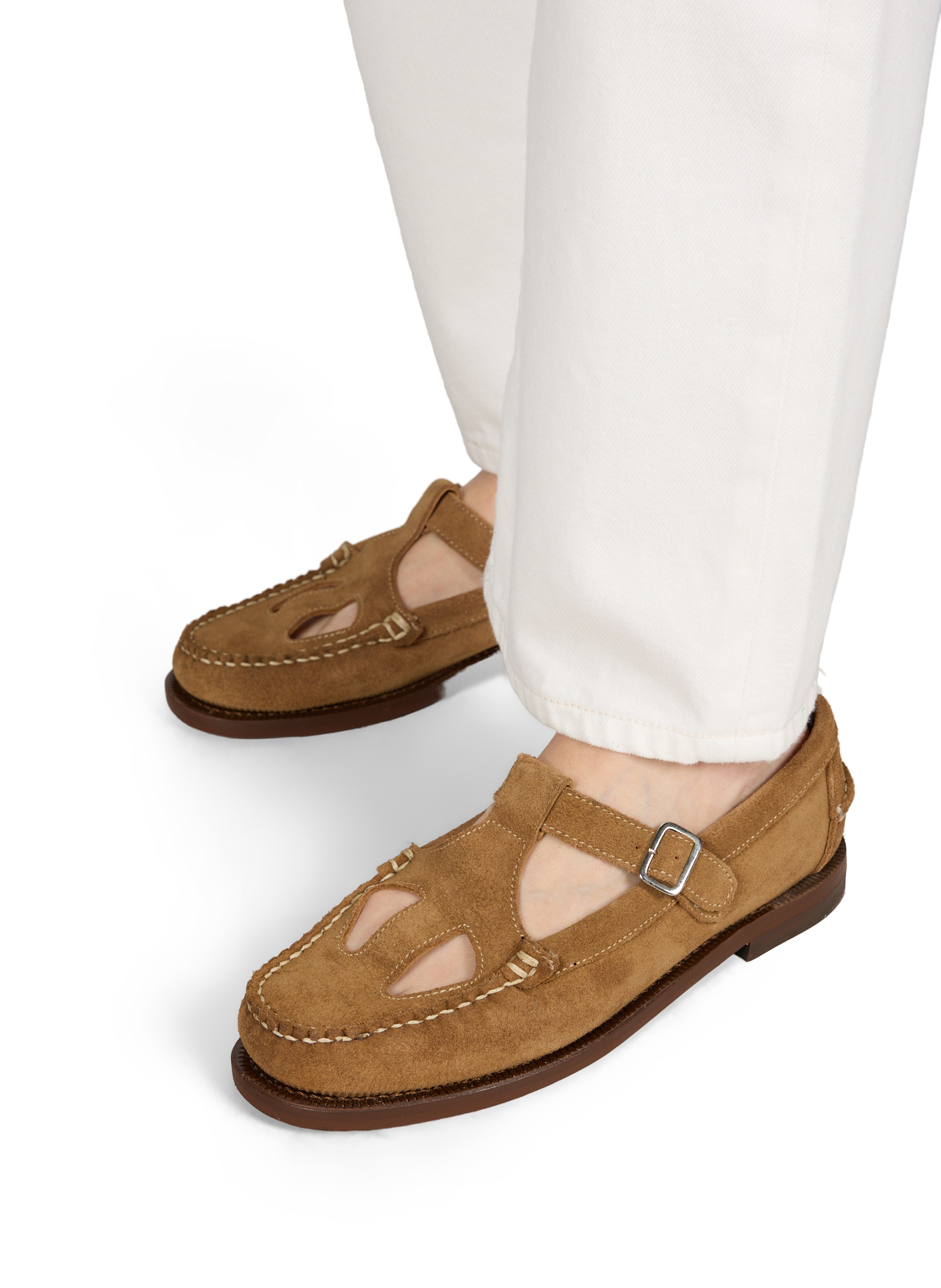 Angelina Fleshout suede leather moccasins SEBAGO Beige