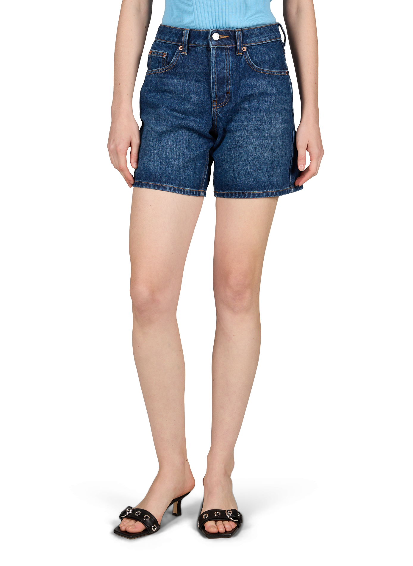 Cotton denim shorts TOPSHOP Blue