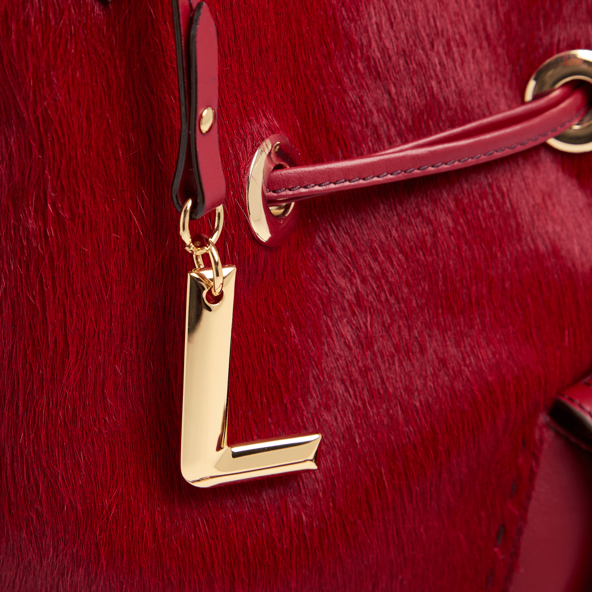 Handtas eerste flirt capsule 150 jaar in kalfsleer LANCEL Rood