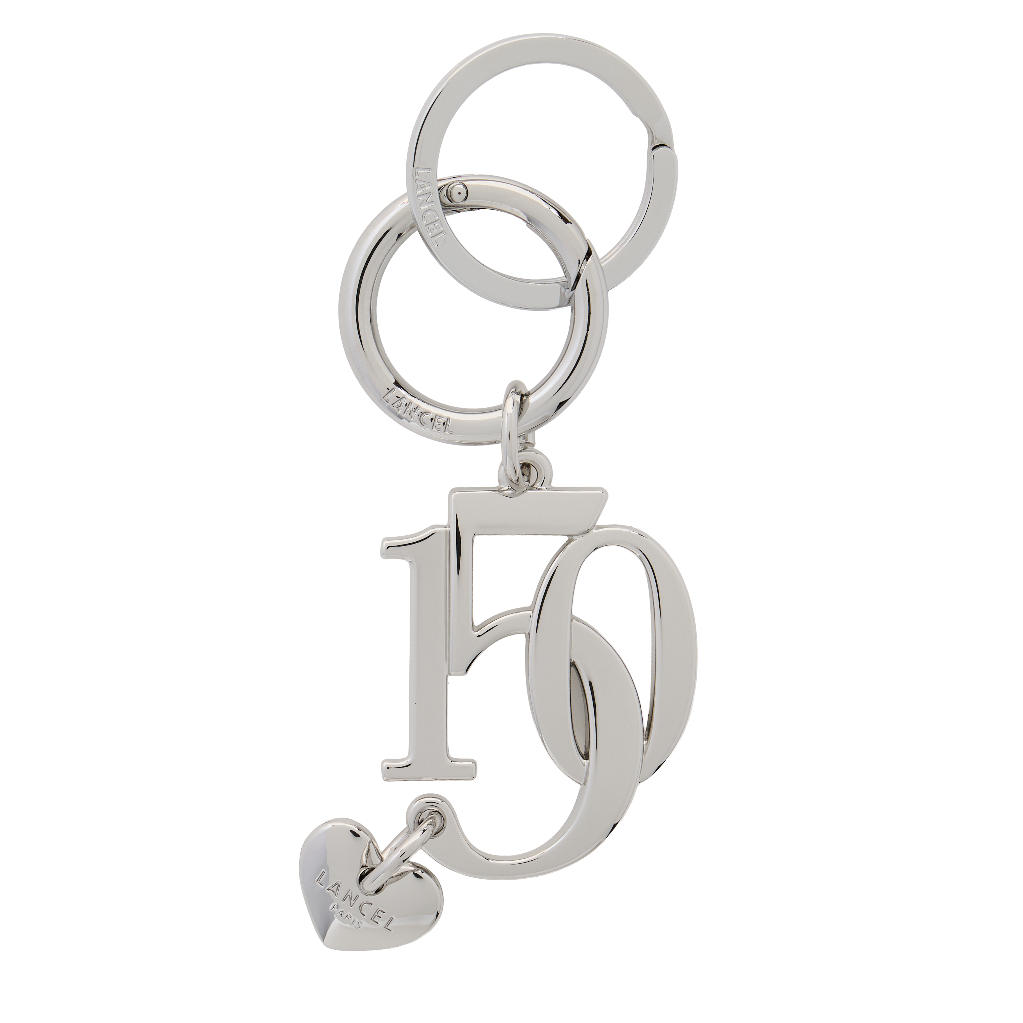 Sleutelhanger capsule 150 jaar van metaal LANCEL Zilver