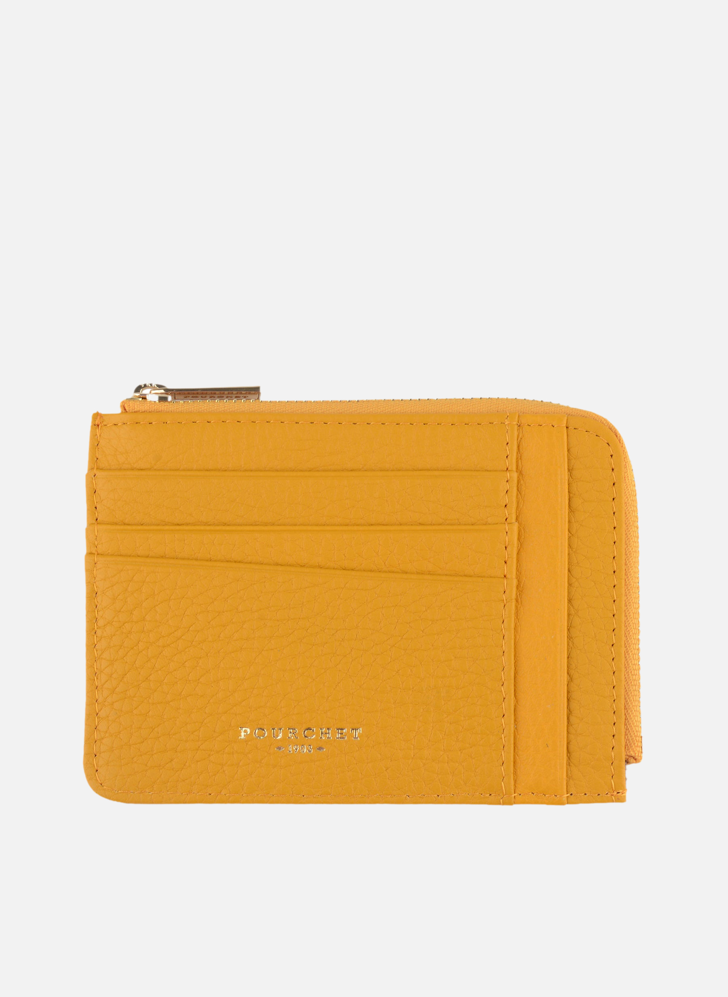 Club | porte-monnaie & porte-cartes en cuir de vachette POURCHET Jaune