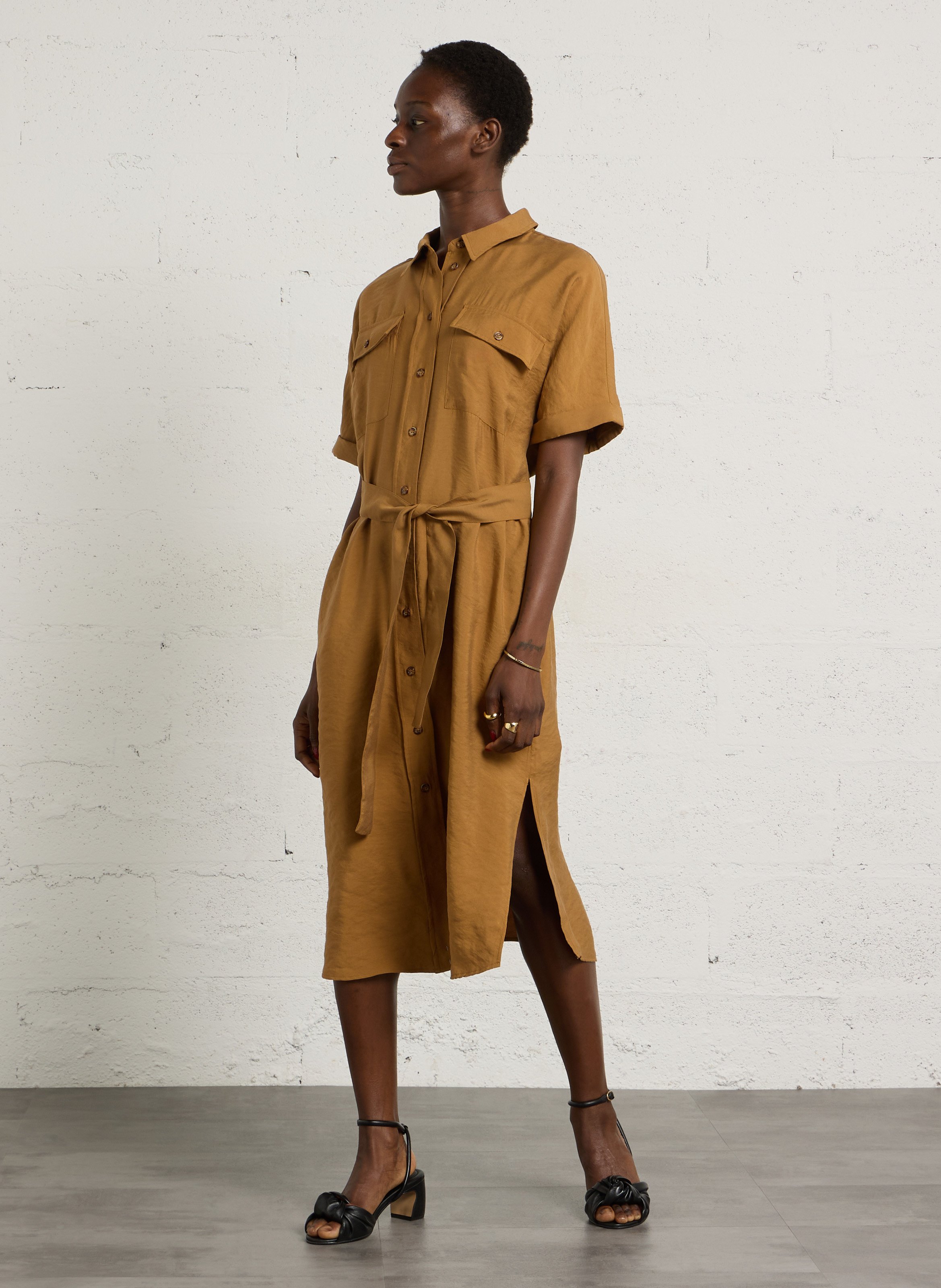 Robe midi col classique layana MAISON 123 Doré