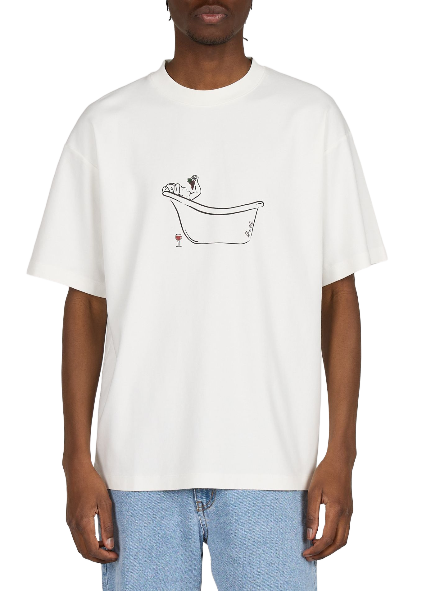 Straight-fit cotton T-shirt DROLE DE MONSIEUR White