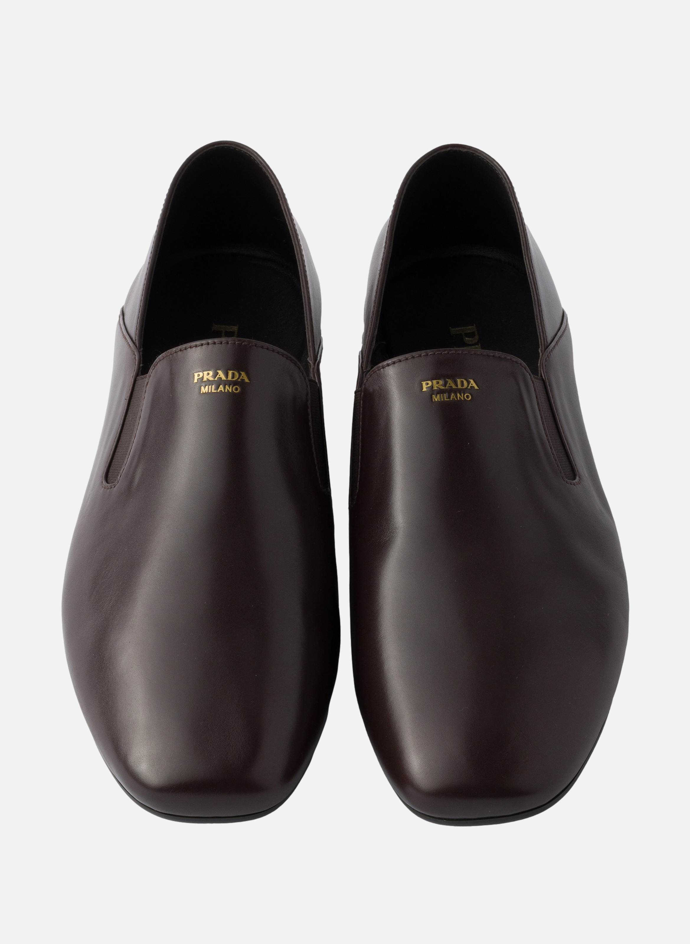 Mocassins en cuir PRADA Marron