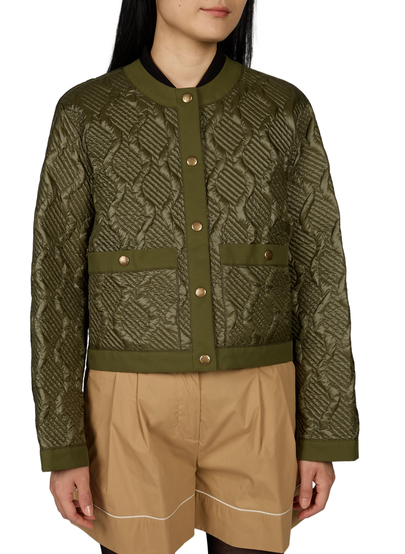 Gepolsterte Daunenjacke Libellule mit Rundhalsausschnitt MONCLER Grun