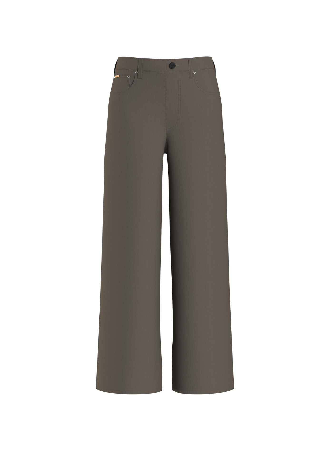Einfarbige gerade Baumwollhose. CALVIN KLEIN Khaki