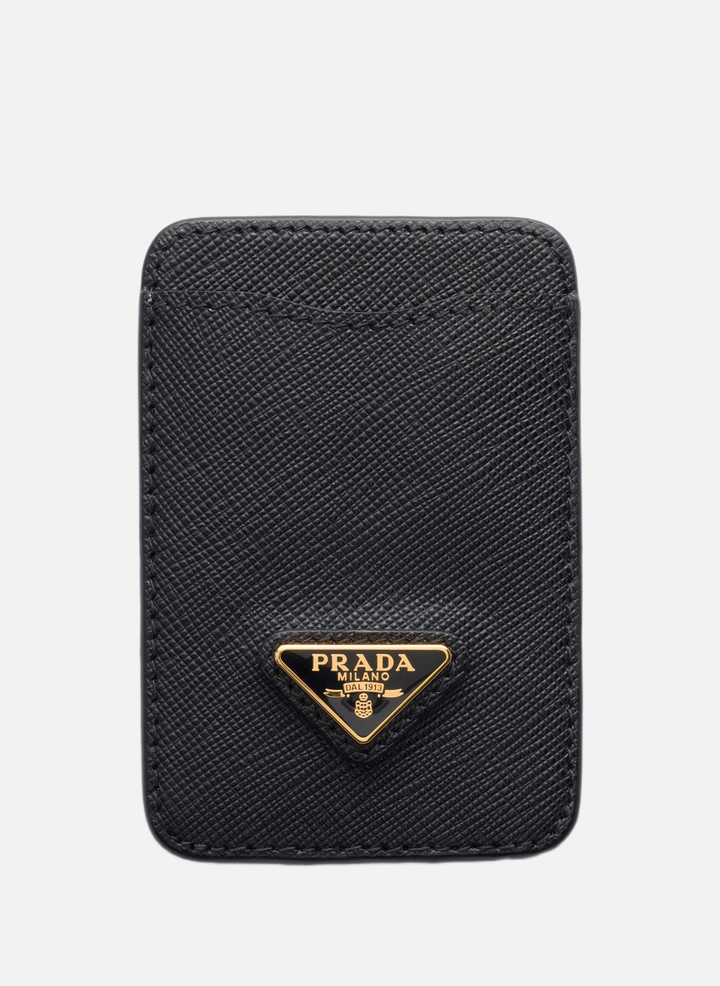 Porte-cartes en cuir saffiano PRADA Noir