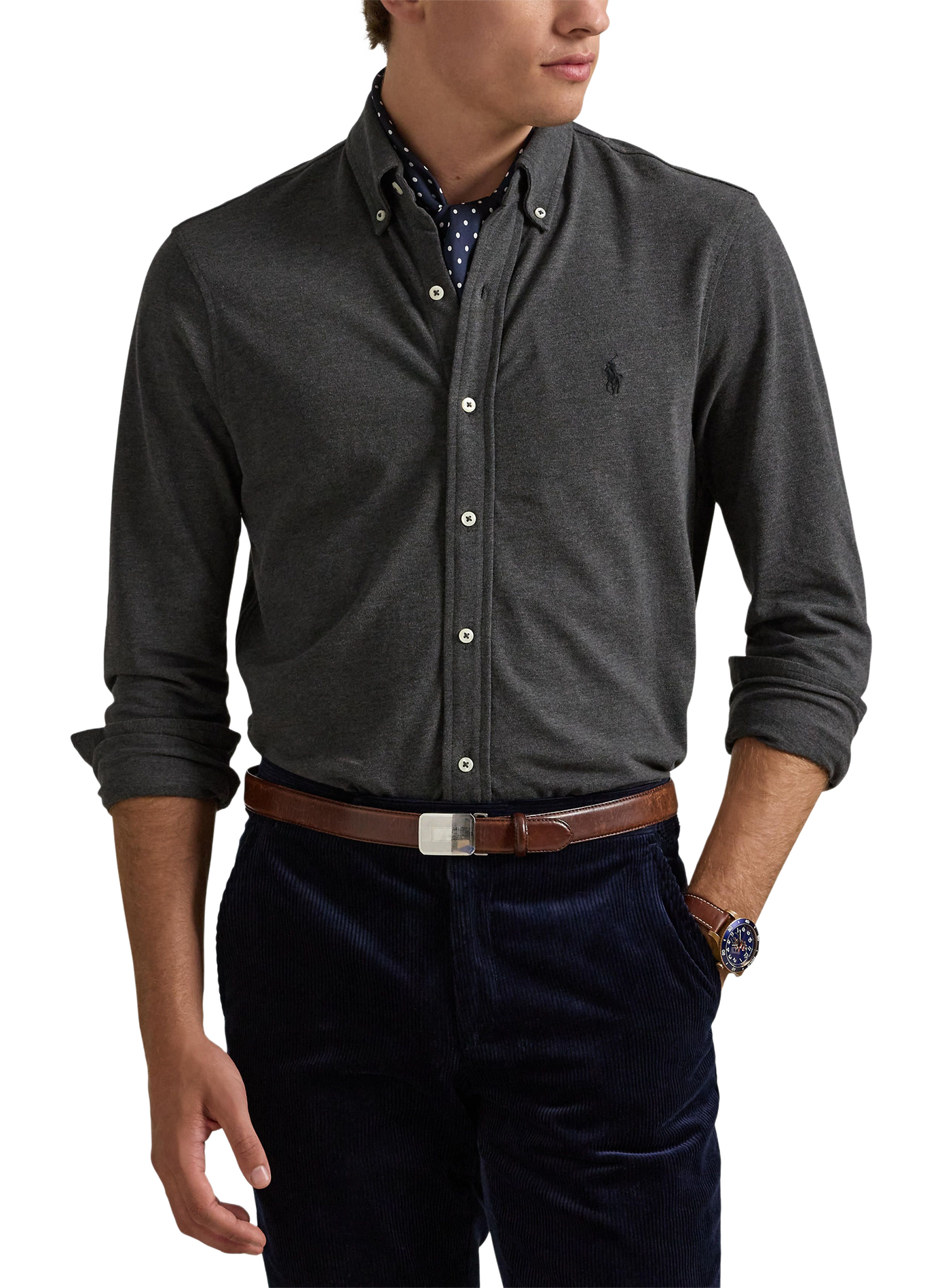 Cotton shirt | Grey POLO RALPH LAUREN Men