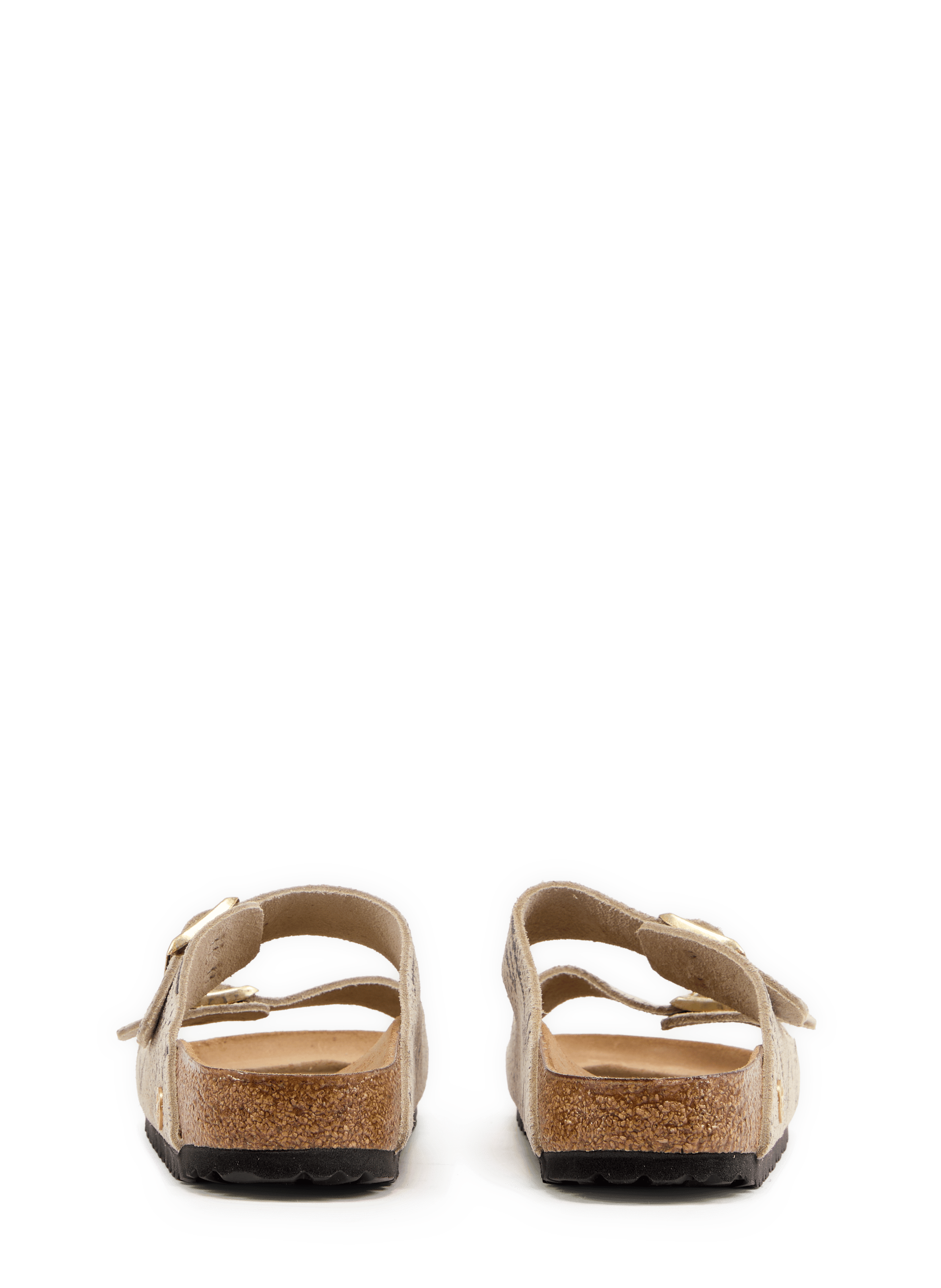 Sandalen met gespen van leer BIRKENSTOCK Beige