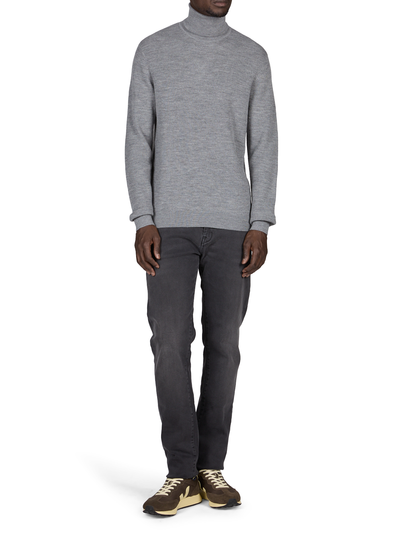 Pullover mit Polokragen aus Wolle EMPORIO ARMANI Grau