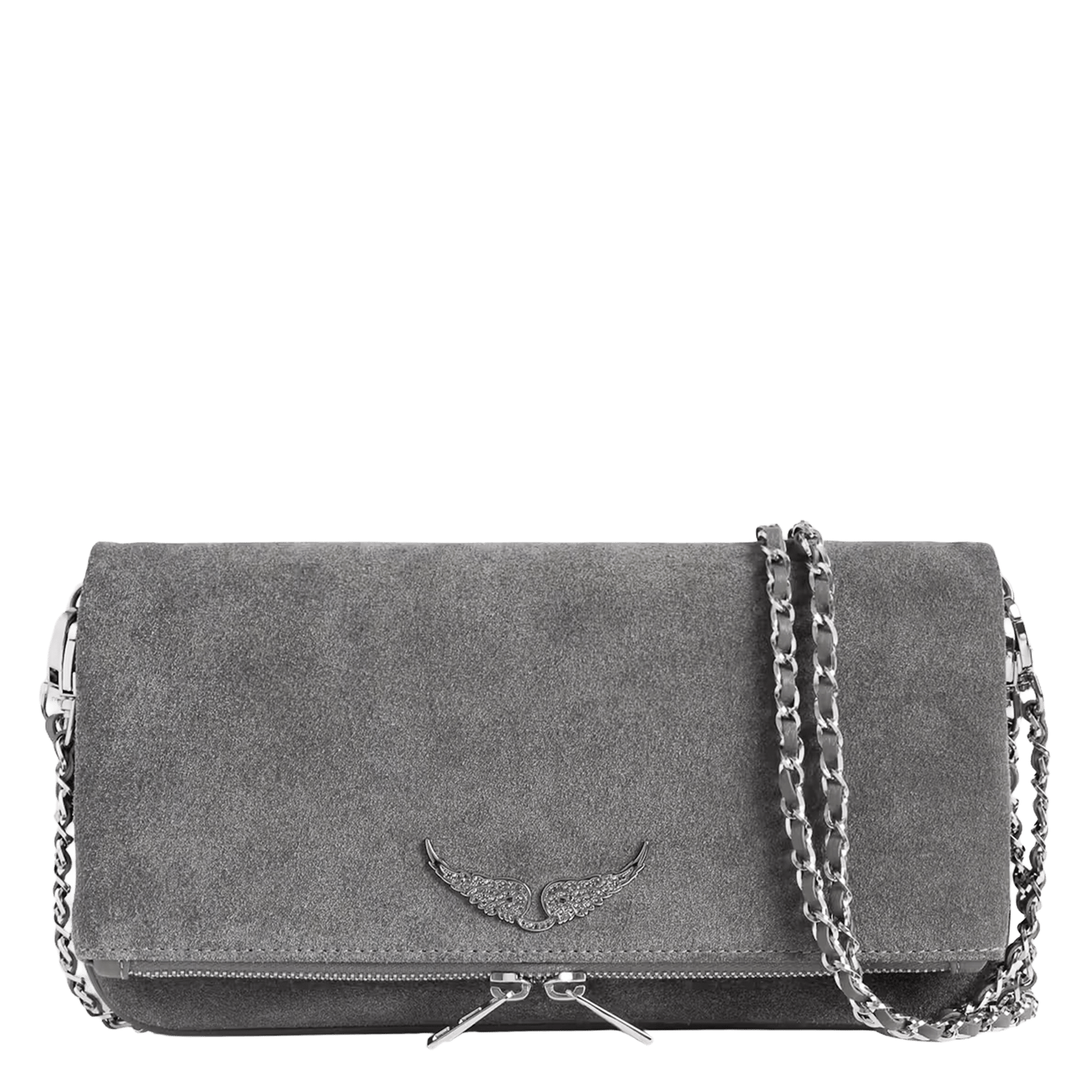Sac bandoulière en cuir rock suede ZADIG&VOLTAIRE Gris