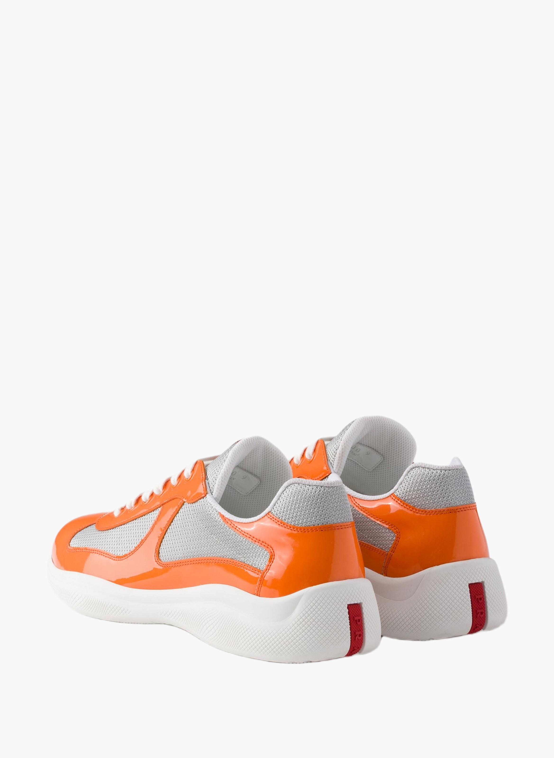 Sneakers prada america’s cup en cuir verni et tiss PRADA Orange